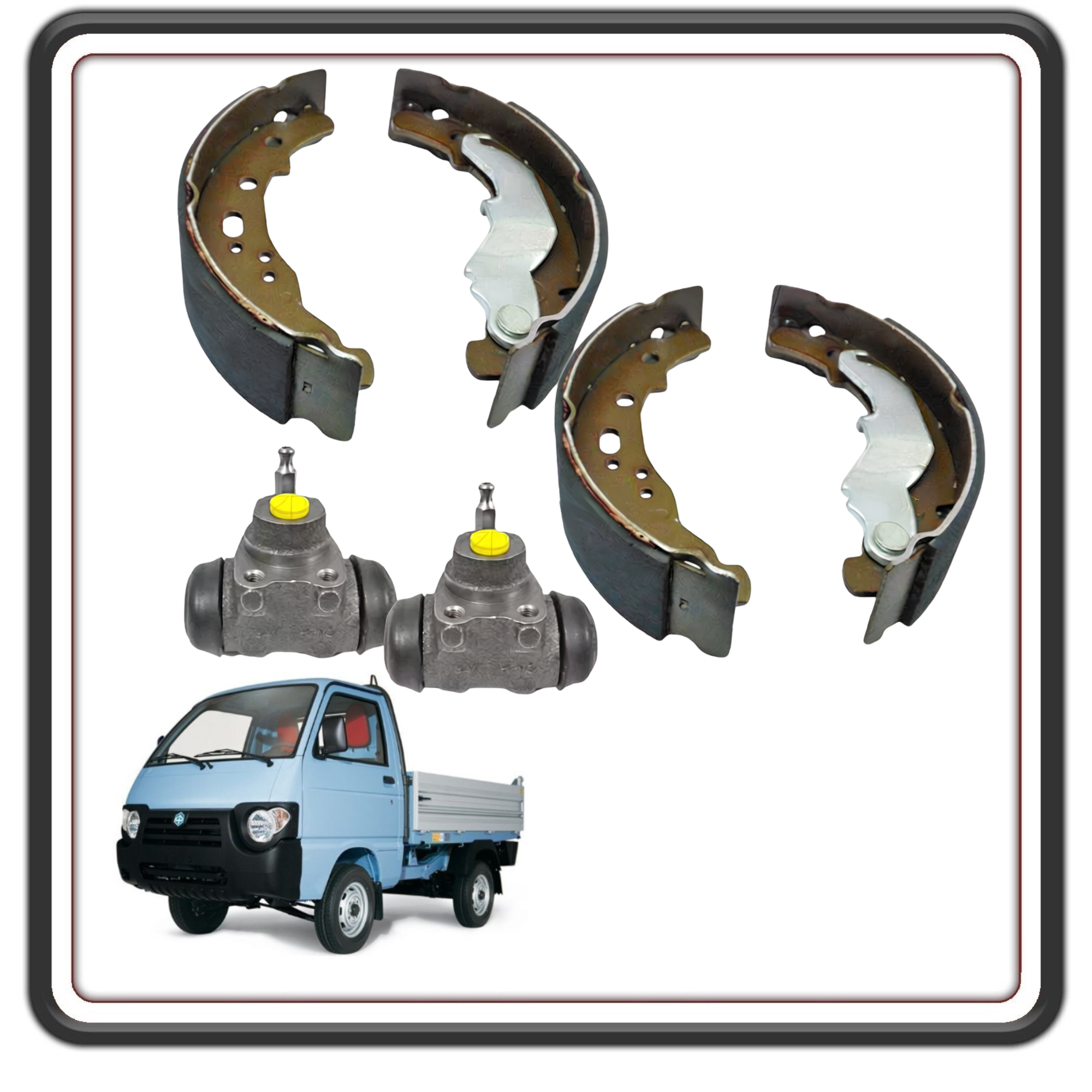 KIT GANASCE FRENO POSTERIORI CON 2 CILINDRETTI PER PIAGGIO APE POKER - PIAGGIO QUARGO