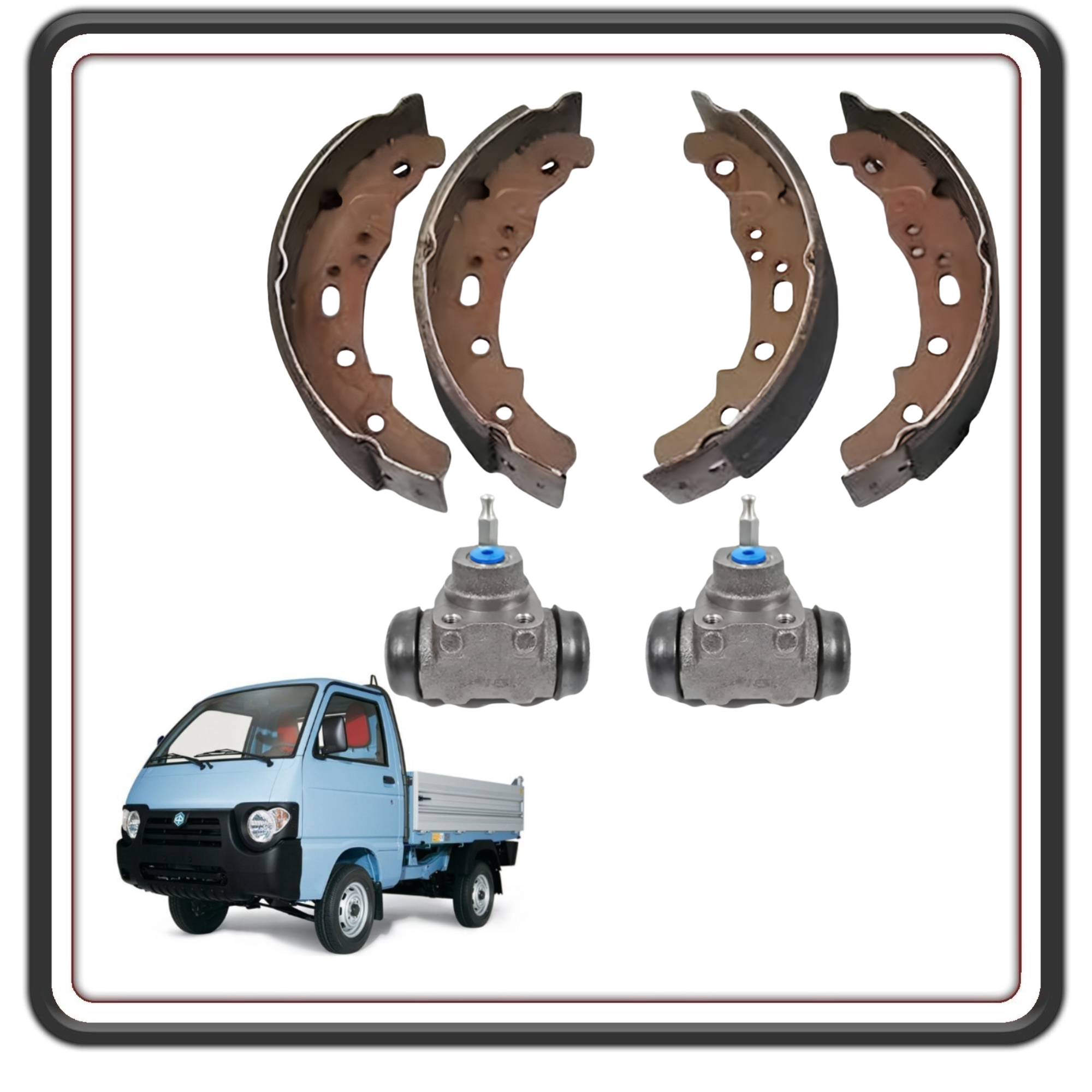 KIT GANASCE FRENO ANTERIORI CON 2 CILINDRETTI PER PIAGGIO APE POKER - PIAGGIO QUARGO