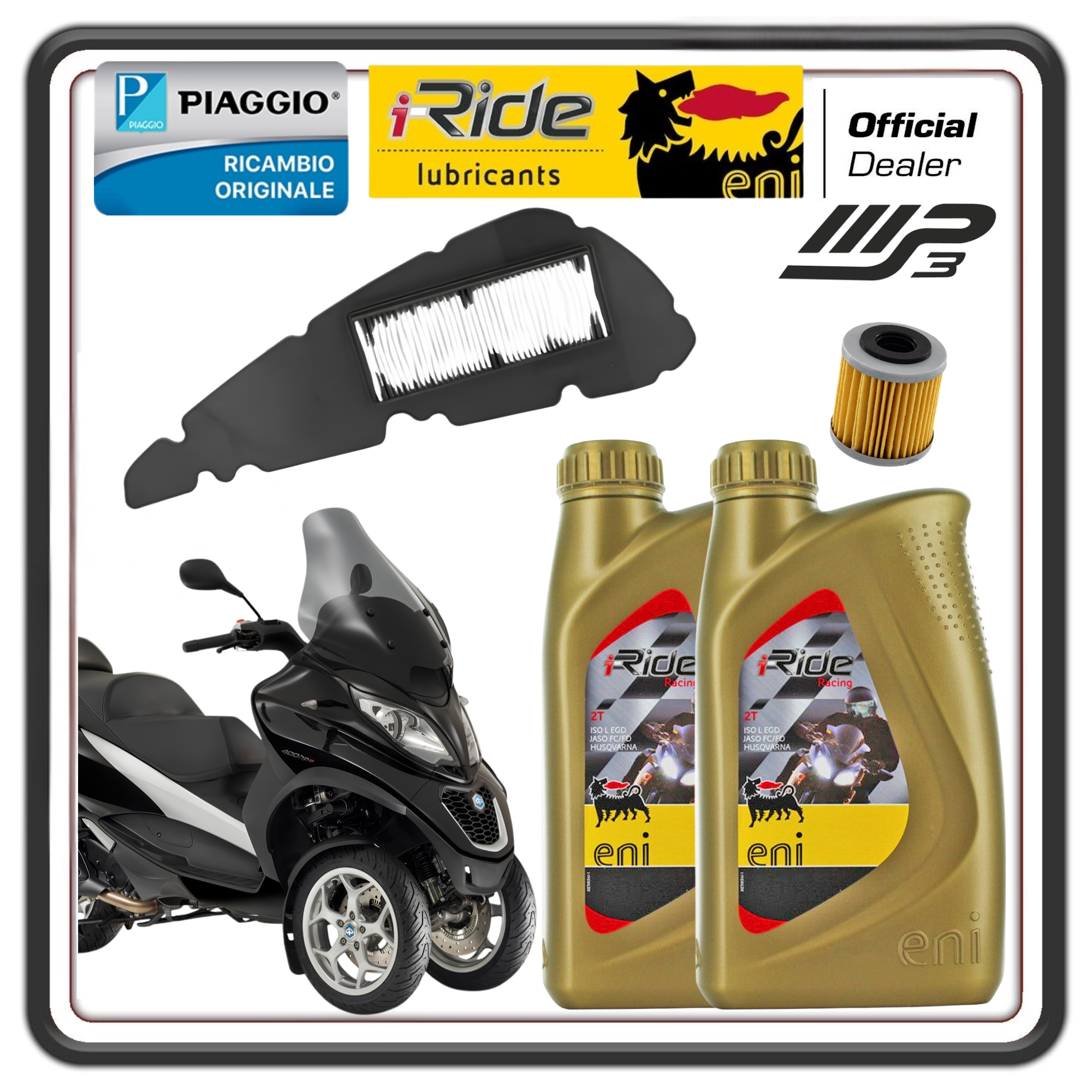 KIT TAGLIANDO PER PIAGGIO MP3 400 (2020-2025)