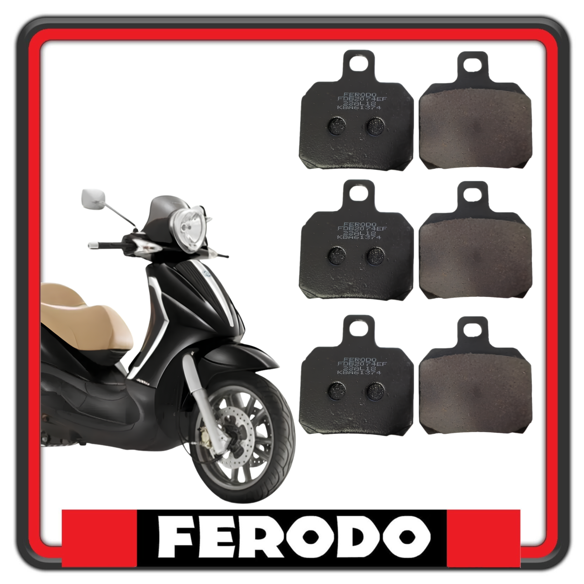 KIT PASTIGLIE FRENO FERODO PER PIAGGIO BEVERLY 400 - 500