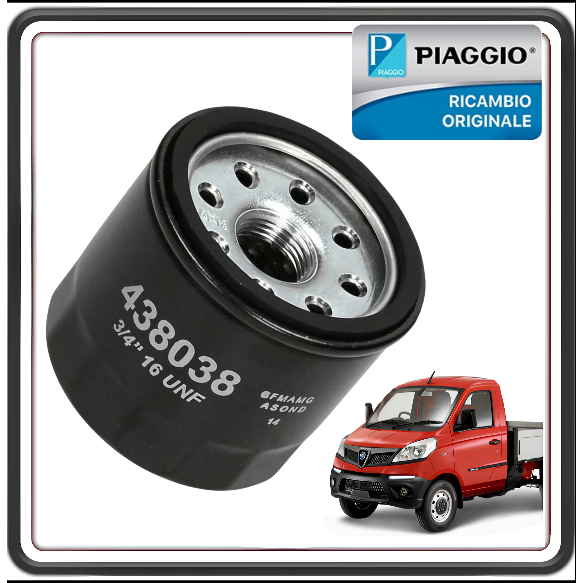 FILTRO OLIO PER PIAGGIO PORTER NP6 ORIGINALE 438038