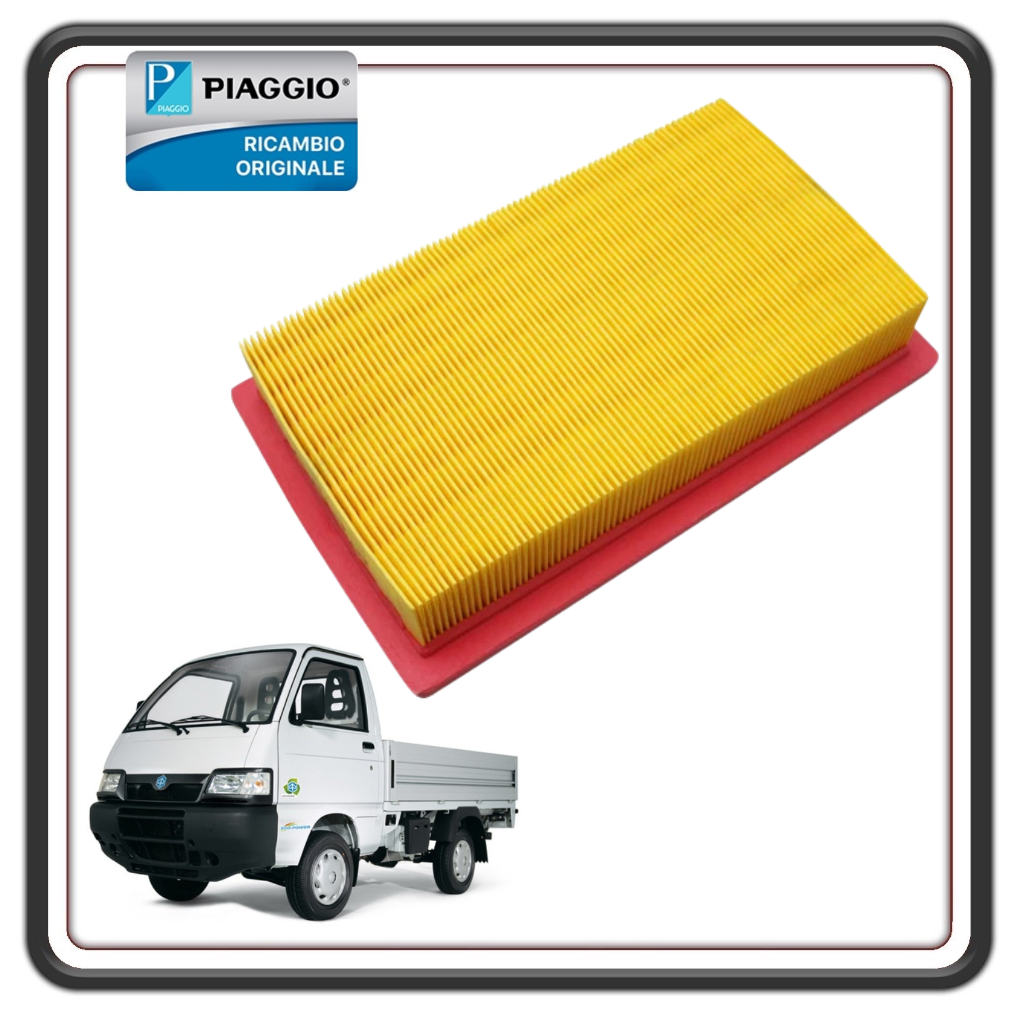 FILTRO ARIA PER PER PIAGGIO PORTER 1300 16V FINO AL 2009 MOTORE DAIHATSU - PIAGGIO PORTER 1200 1400 DIESEL ORIGINALE PIAGGIO 1780187Z08000