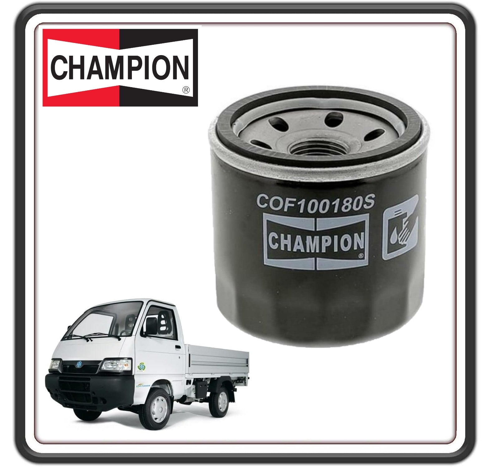 FILTRO CARTUCCIA OLIO CHAMPION COMPATIBILE PER PIAGGIO PORTER 1300 16V BENZINA FINO AL 2009 MOTORE DAIHATSU.