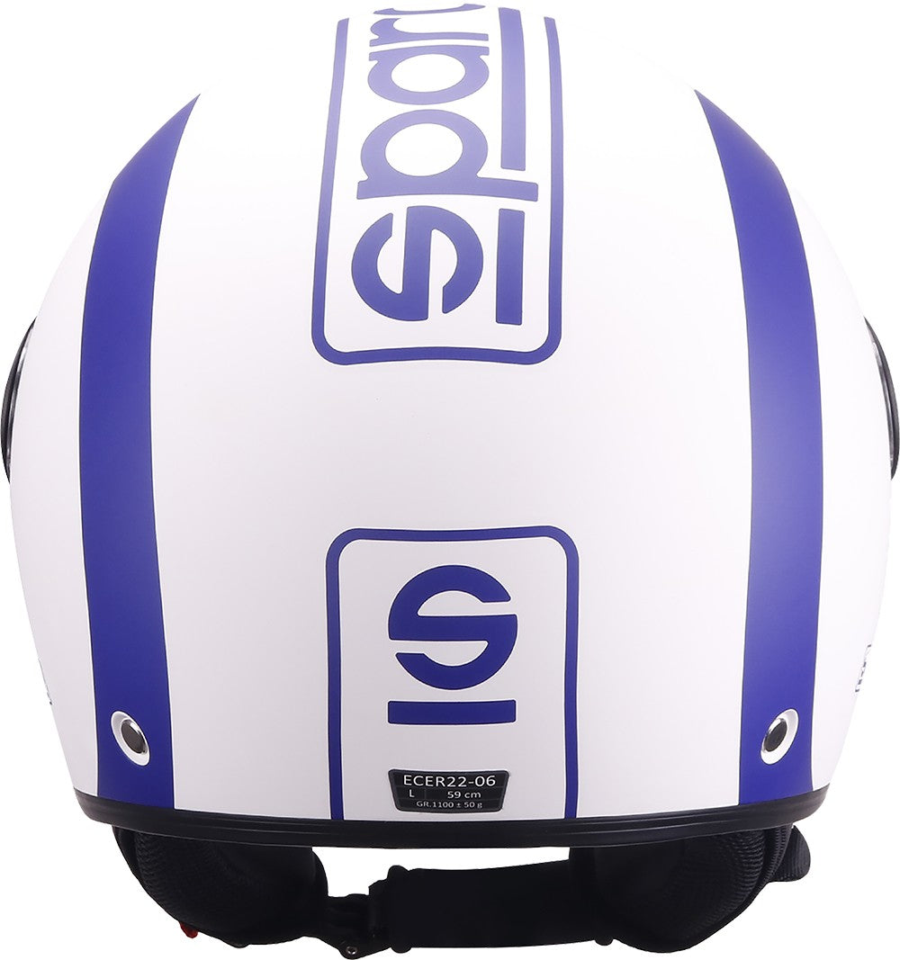 SPARCO RIDERS - CASCO DEMI JET SP601 BIANCO E BLU OPACO