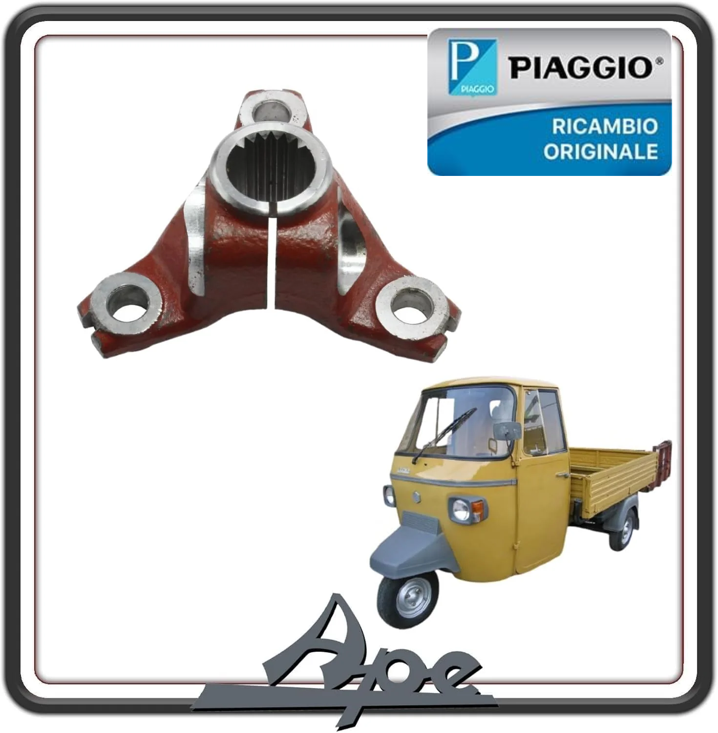 MOZZO MOZZETTO CROCIERA SEMIASSE FORO DA 10 MM PER PIAGGIO APE 501-600 - 601 - PIAGGIO APE TM 703 - APE 602 - PIAGGIO APE CALESSINO - APE CLASSIC ORIGINALE PIAGGIO 111498