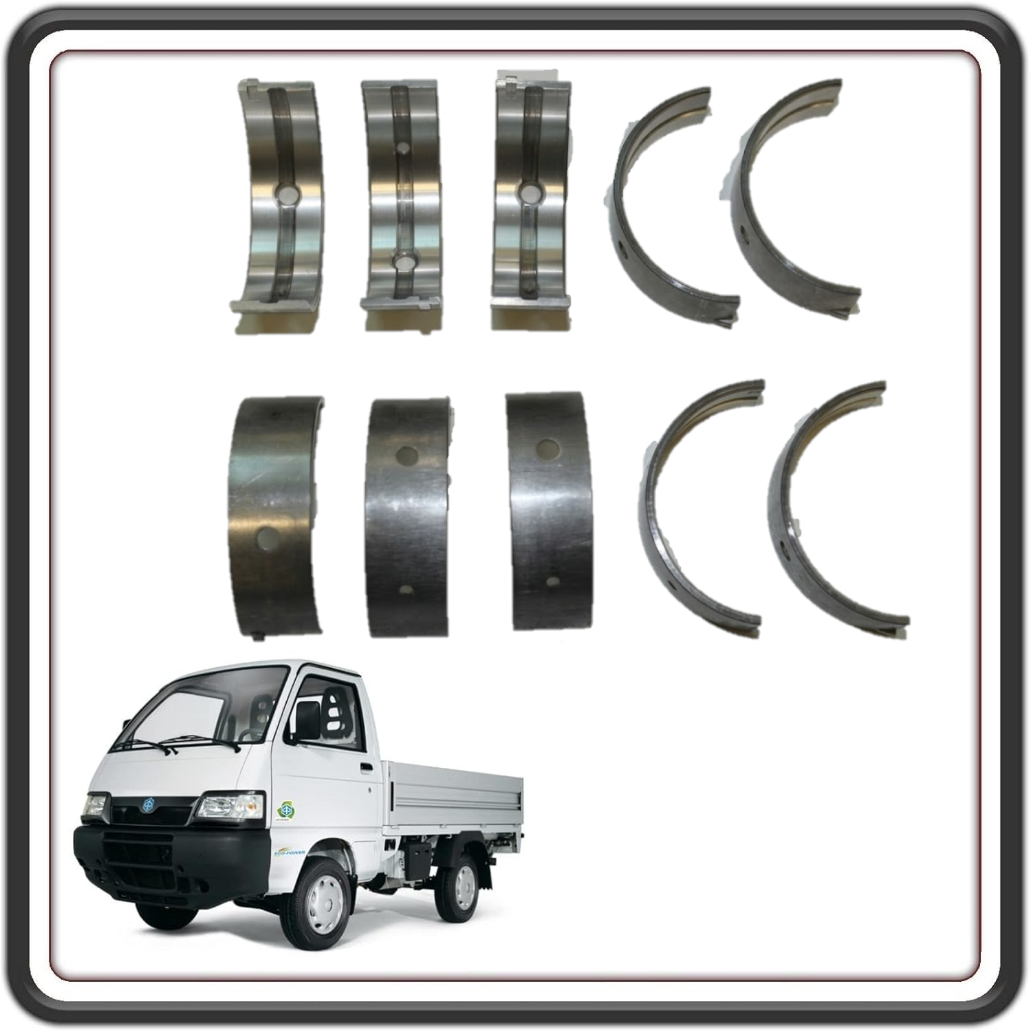 KIT SERIE BRONZINE BANCO CON MAGGIORAZIONE 0,50 MM COMPATIBILE PER PIAGGIO PORTER 1300 16V MOTORE DAIHATSU FINO AL 2009