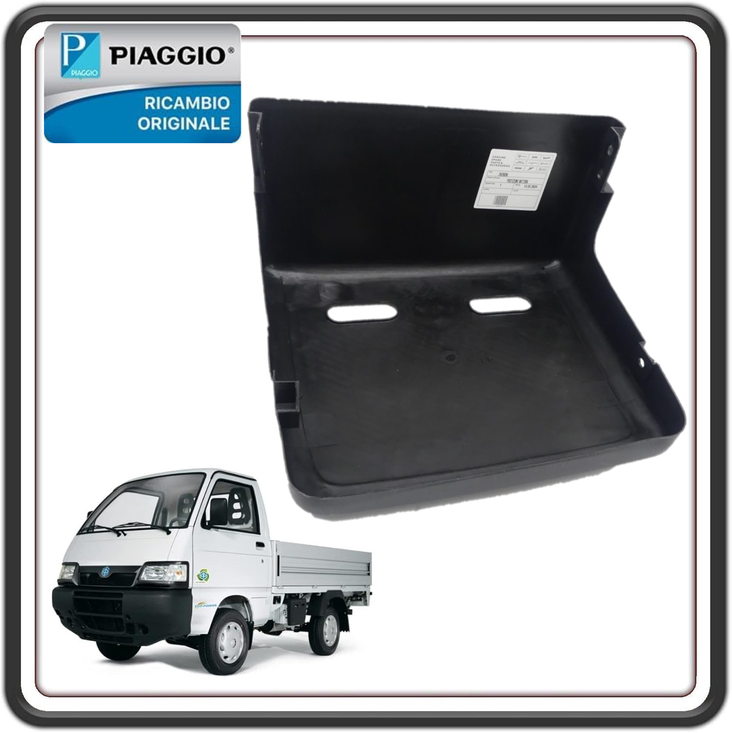 COPERCHIO SCOCCA COPRI BATTERIA PER PIAGGIO PORTER 1300 16V MOTORE DAIHATSU FINO AL 2009 - PIAGGIO PORTER MULTITECH ORIGINALE PIAGGIO 262836  