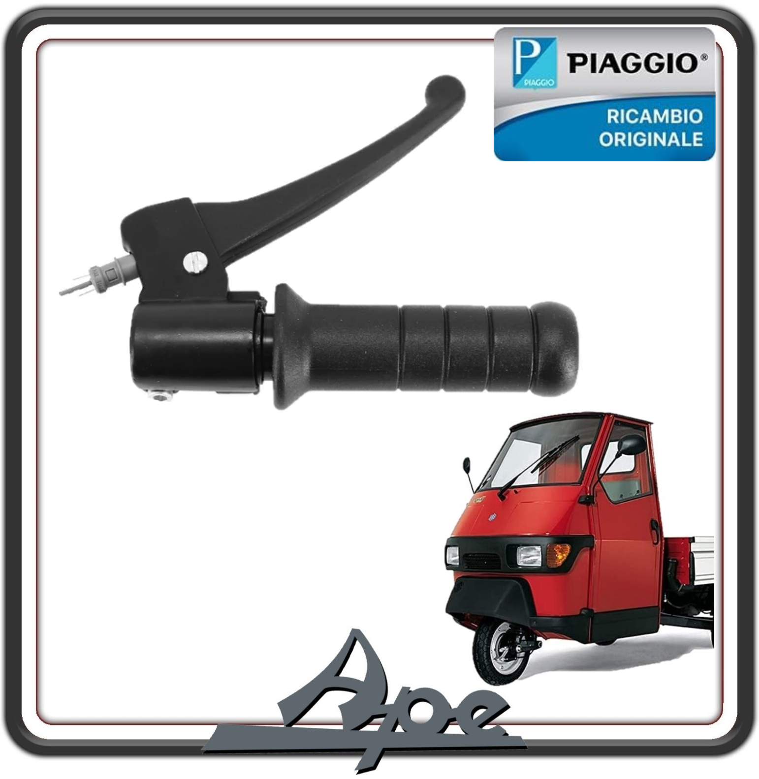 GRUPPO TUBO LEVA COMANDO GAS ACCELLERATORE COMPLETA DI MANOPOLA LATO DESTRO PER PIAGGIO APE 50 DAL 2009 AL 2017 ORIGINALE PIAGGIO 566485