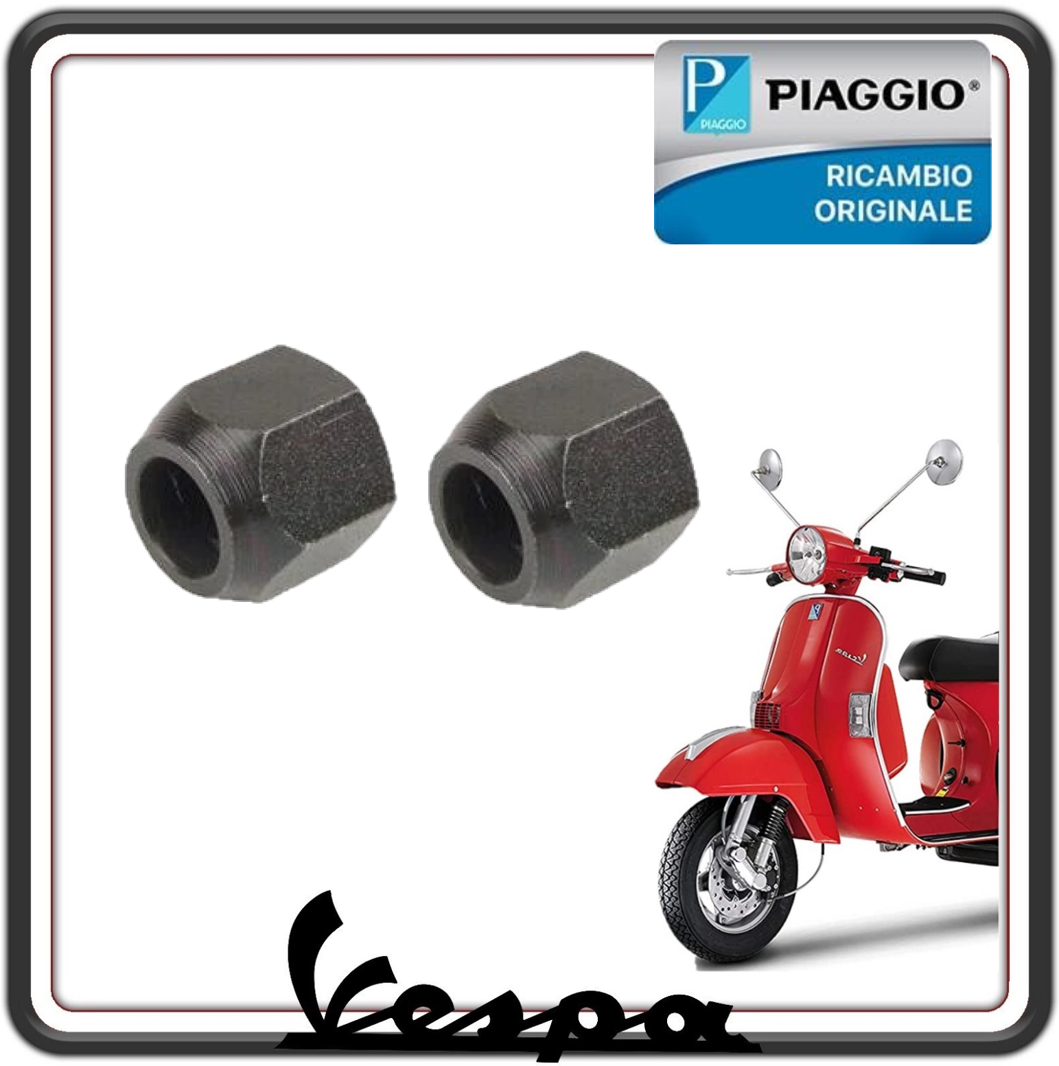KIT 2 DADO DADI SUPPORTO SUPPORTI SPECCHIO SPECCHI PER PIAGGIO VESPA PX 125 150 ORIGINALE PIAGGIO 227673