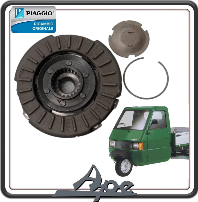 KIT FRIZIONE COMPLETA PER PIAGGIO APE TM 703 DIESEL DAL 1987 AL 2012 - APE CAR MAX DIESEL DAL 1986 AL 1996 - APE POKER DIESEL DAL 1993 AL 1997 ORIGINALE PIAGGIO 1A015854