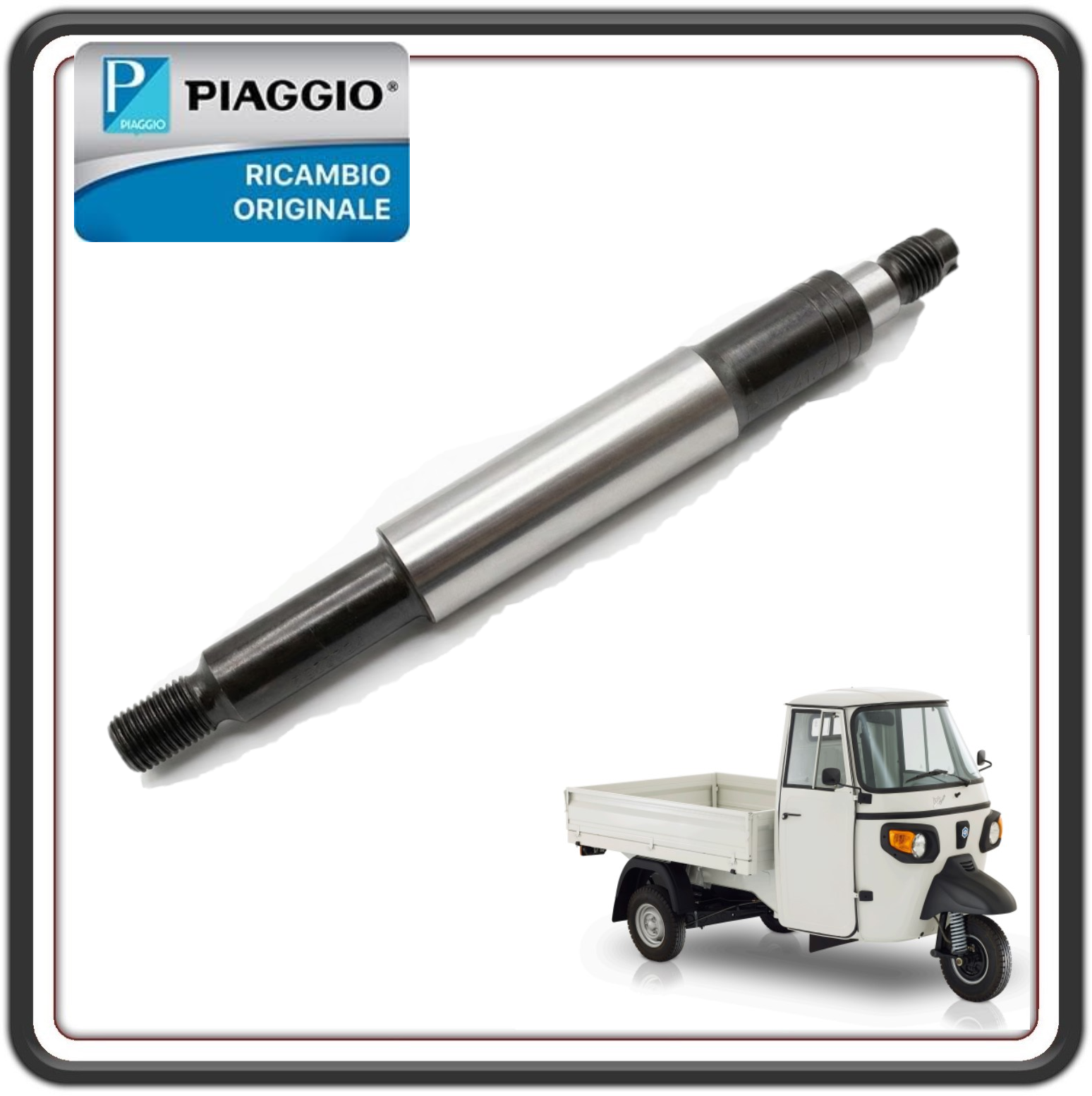 ASSE RUOTA ANTERIORE COMPLETO PER PIAGGIO APE CALESSINO 200 BENZINA DAL 2013 AL 2023 - PIAGGIO APE CLASSIC DAL 2017 AL 2023 - PIAGGIO APE CLASSIC VAN DAL 2019 AL 2023 ORIGINALE PIAGGIO 643772R