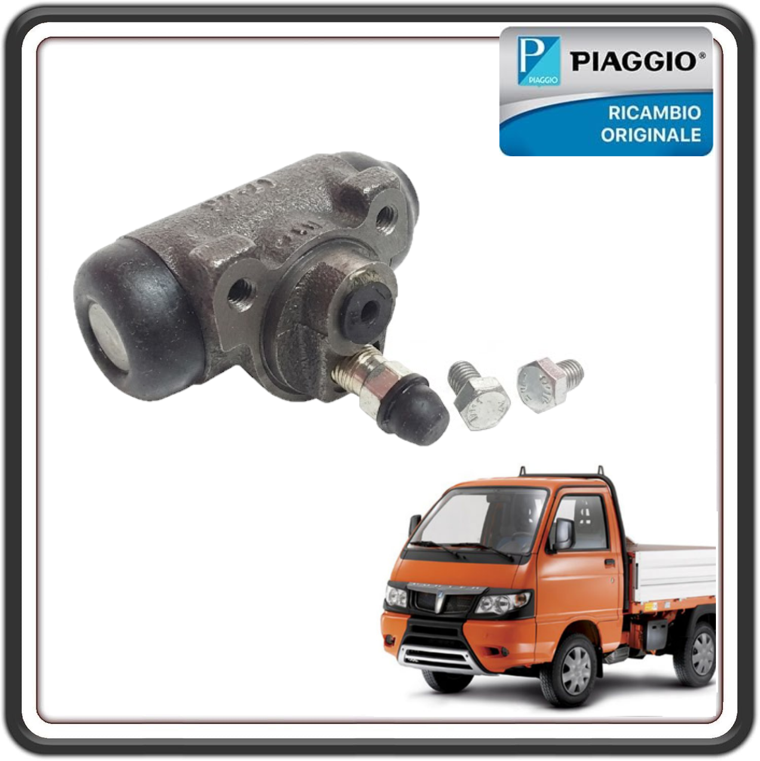 CILINDRETTO FRENO POSTERIORE PER PIAGGIO PORTER MULTITECH DAL 2010 AL 2020 - PIAGGIO PORTER D120 DIESEL DAL 2010 AL 2015 ORIGINALE PIAGGIO 837186 