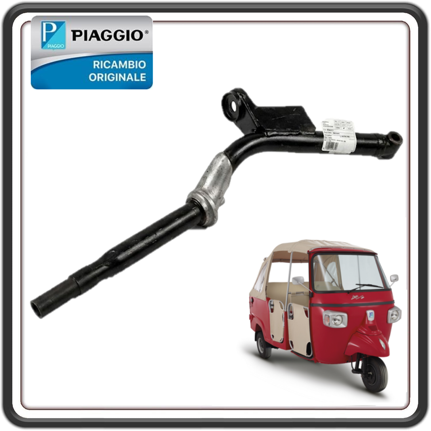 TUBO STERZO FORCELLA COMPLETA PER PIAGGIO APE CALESSINO BENZINA 200 E2 DAL 2013 AL 2017 ORIGINALE PIAGGIO B041721