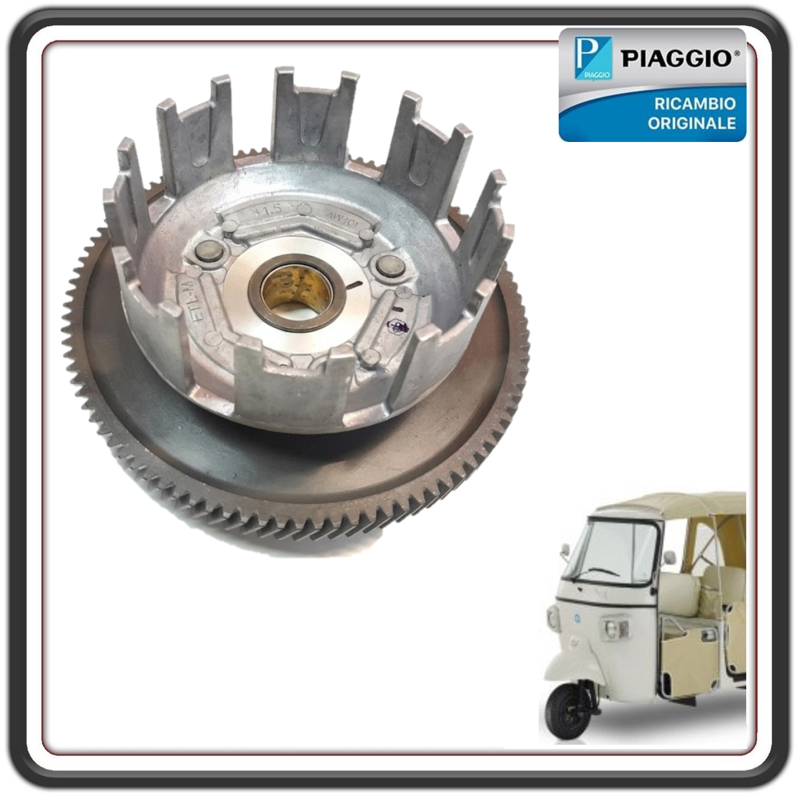 ASSIEME CAMPANA SCATOLA FRIZIONE PER PIAGGIO APE CALESSINO BENZINA DAL 2017 AL 2023 ORIGINALE PIAGGIO 1A012150