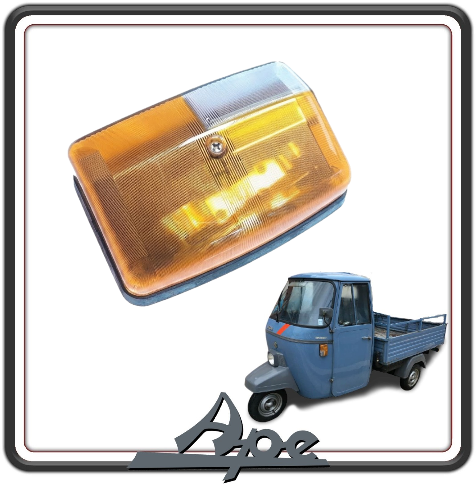 FANALE FANALINO FRECCIA INDICATORE DI DIREZIONE DESTRO DX COMPATIBILE PER PIAGGIO APE MP 601 - PIAGGIO APE 501 DAL 1978 AL 1983