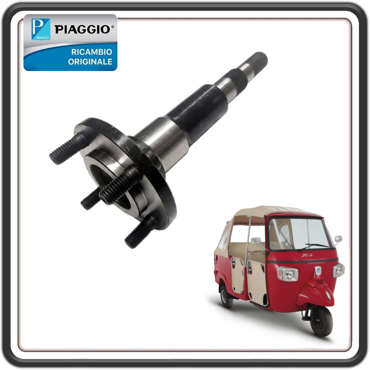 ASSE ASSALE RUOTA POSTERIORE COMPLETTO PER PIAGGIO APE CALESSINO 200 BENZINA DAL 2013 AL 2017 ORIGINALE PIAGGIO B024374 