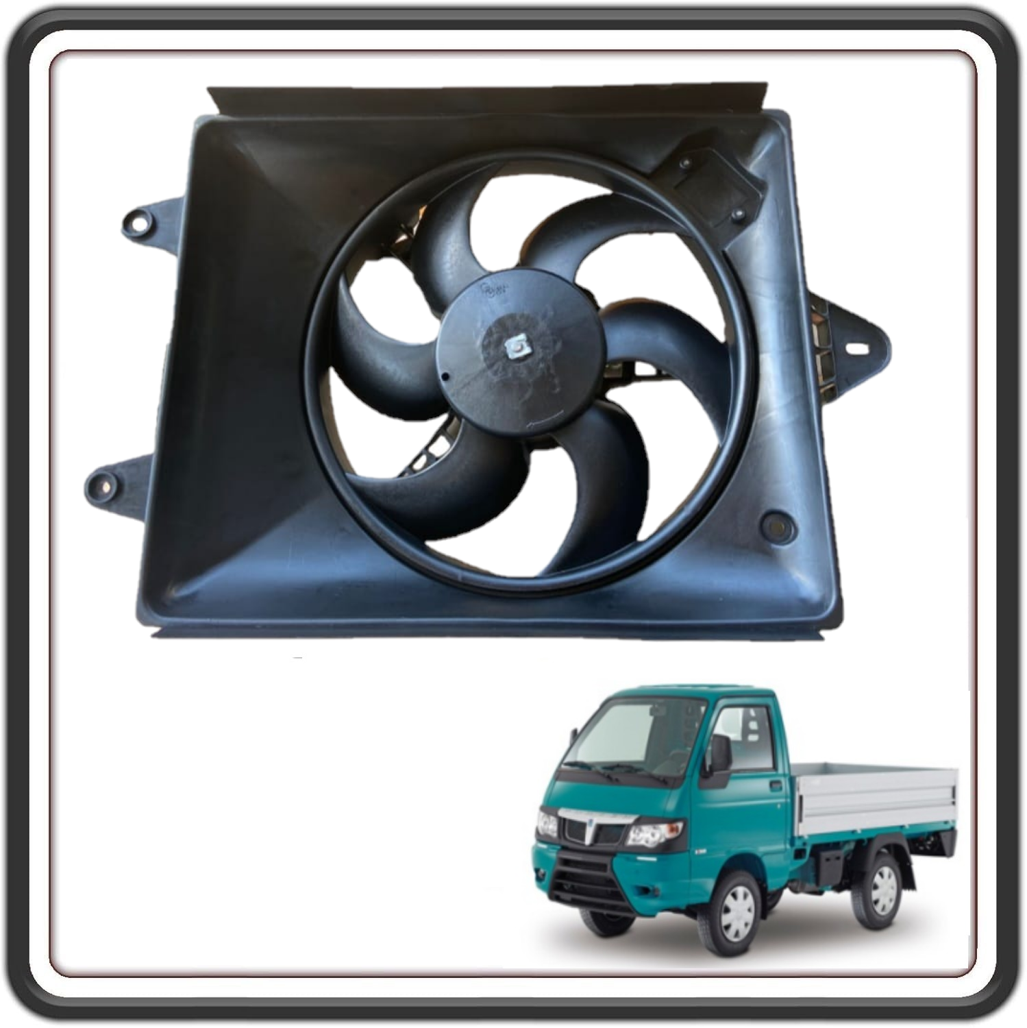 ELETTROVENTOLA ELETTROVENTILATORE VENTOLA COMPATIBILE PER PIAGGIO PORTER 1300 16V MOTORE DAIHATSU FINO AL 2009 - PIAGGIO PORTER 1200-1400 DIESEL FINO AL 2005 -PIAGGIO PORTER MULTITECH