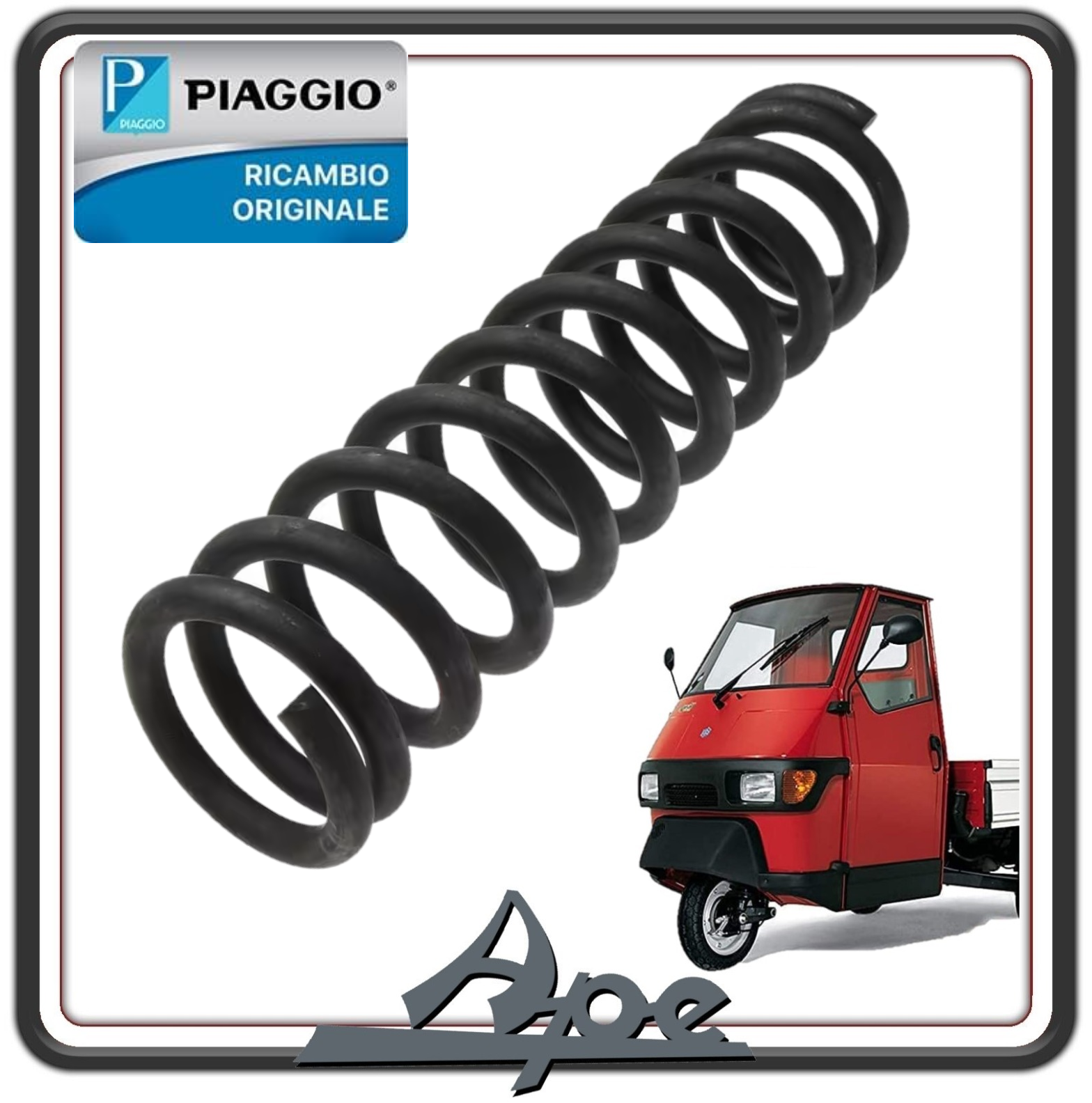 MOLLA SOSPENSIONE AMMORTIZZATORE POSTERIORE PER PIAGGIO APE 50 TUTTI I MODELLI ORIGINALE PIAGGIO 116733 