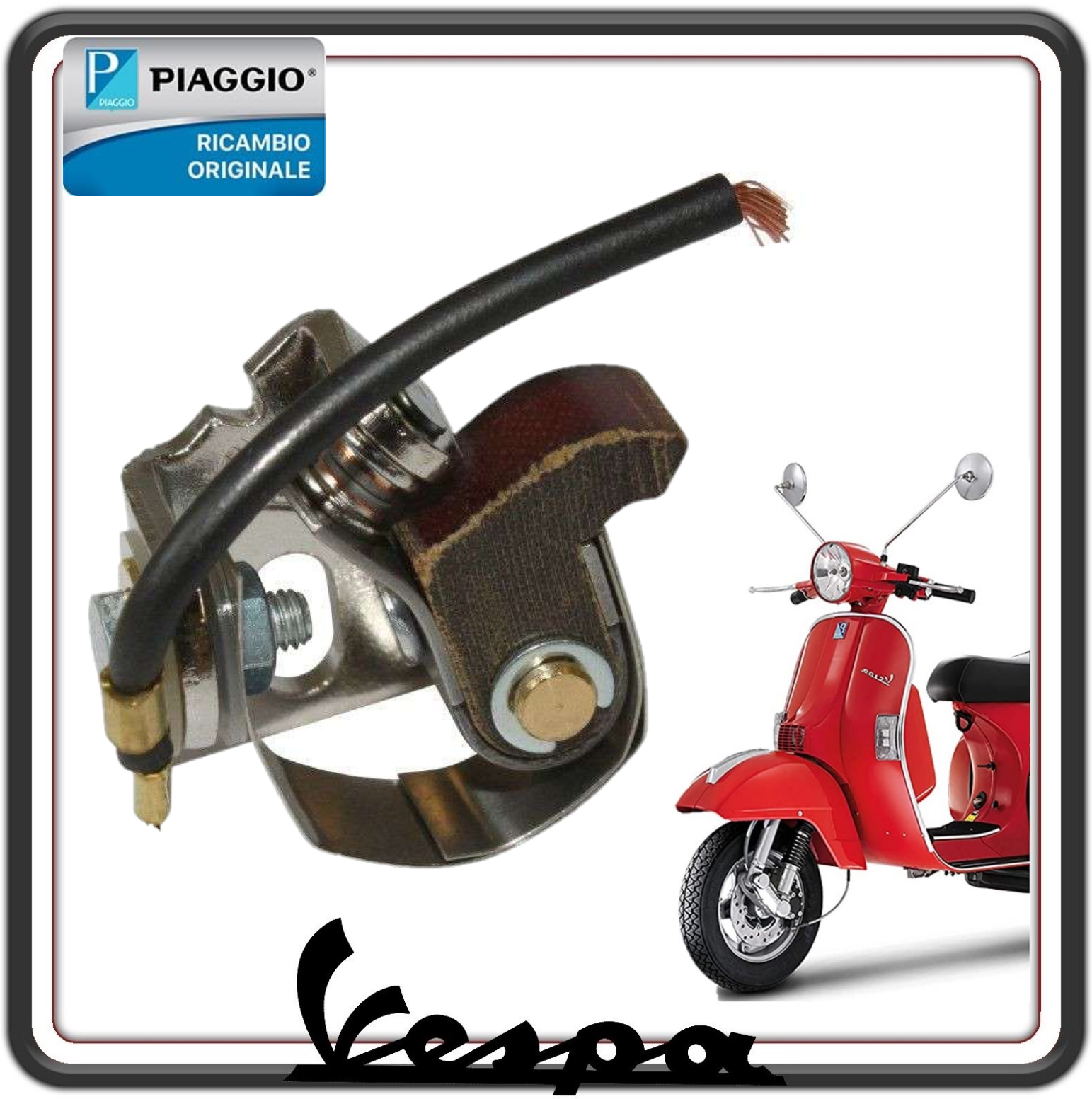 RUTTORE SERIE CONTATTI PUNTE PUNTINE PLATINATE PER CONDENSATORE PER PIAGGIO PX 125 DAL 1977 AL 1982 CON FRECCE - VESPA PX 150 DAL 1978 AL 1985 CON FRECCE - VESPA PX 200 DAL 1977 AL 1983 ORIGINALE PIAGGIO 182342   