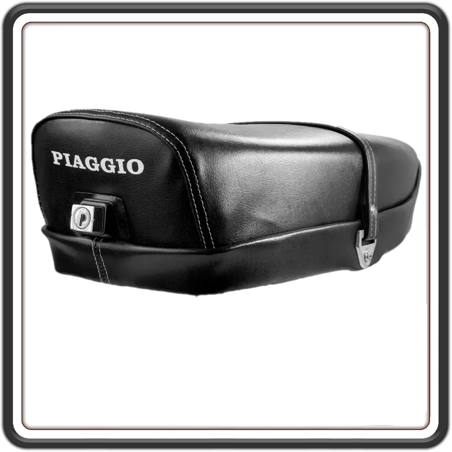 SELLA SELLONE SEDILE LUNGO NERO BIPOSTO CON SERRATURA PER PIAGGIO VESPA 125 ET3 PRIMAVERA - VESPA 50 SPECIAL - VESPA 50 L-R-N