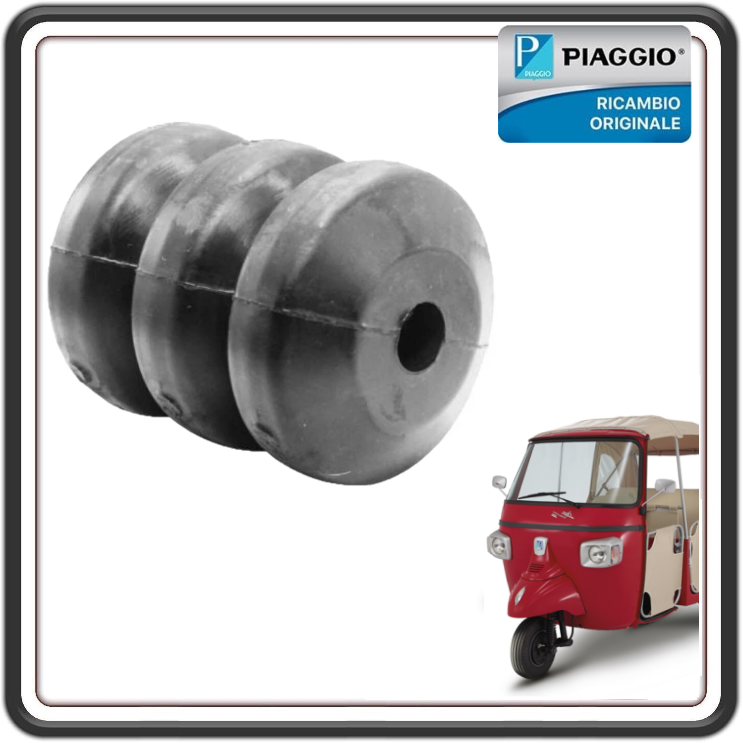 TAMPONE AMMORTIZZATORE POSTERIORE PER PIAGGIO APE CALESSINO 200 BENZINA DAL 2013 AL 2017 ORIGINALE PIAGGIO B002470