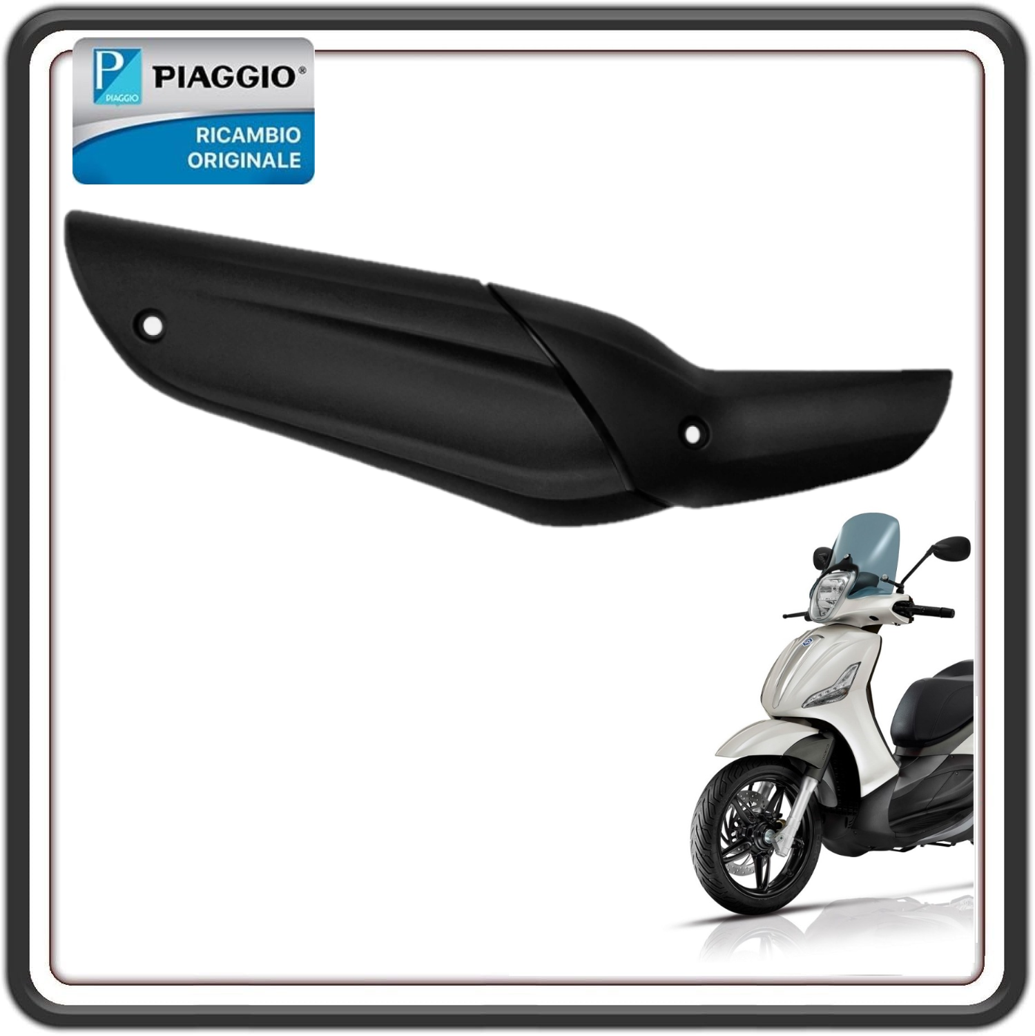 PROTEZIONE PARACALORE PARA CALORE MARMITTA NERO PER PIAGGIO BEVERLY 350 DAL 2011 AL 2014 - PIAGGIO BEVERLY 350 DAL 2016 AL 2020 ORIGINALE PIAGGIO 1A009013