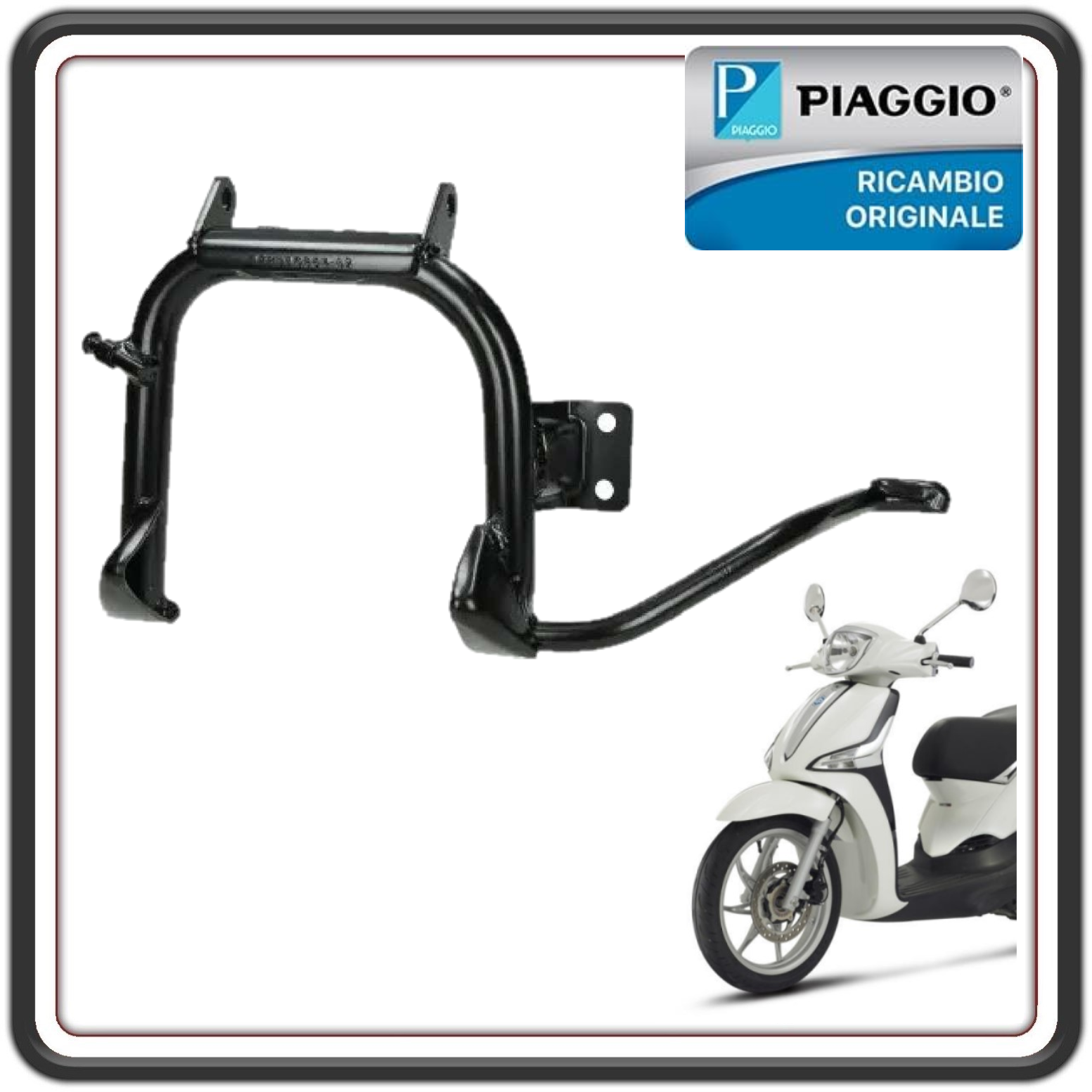 CAVALLETTO CENTRALE NERO PER PIAGGIO LIBERTY 50 DAL 2015 AL 2024 ORIGINALE PIAGGIO 1C005755 