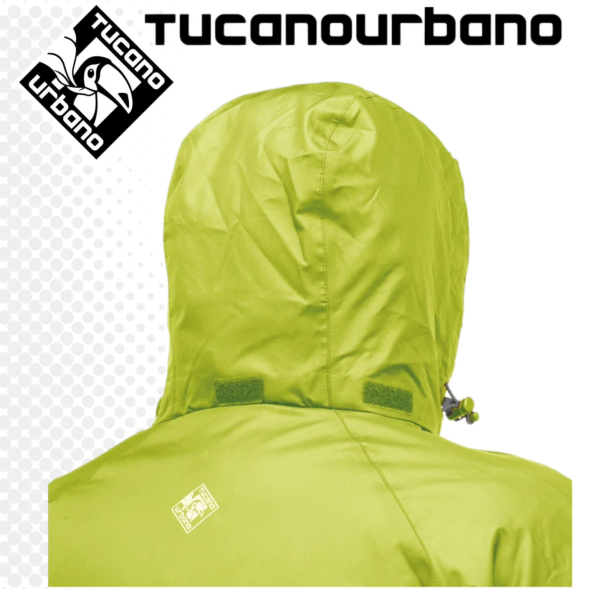 SET COMPLETO ANTIPIOGGIA TUCANO URBANO DILUVIO DAY HYDROSCUD® NERO E GIALLO FLUO