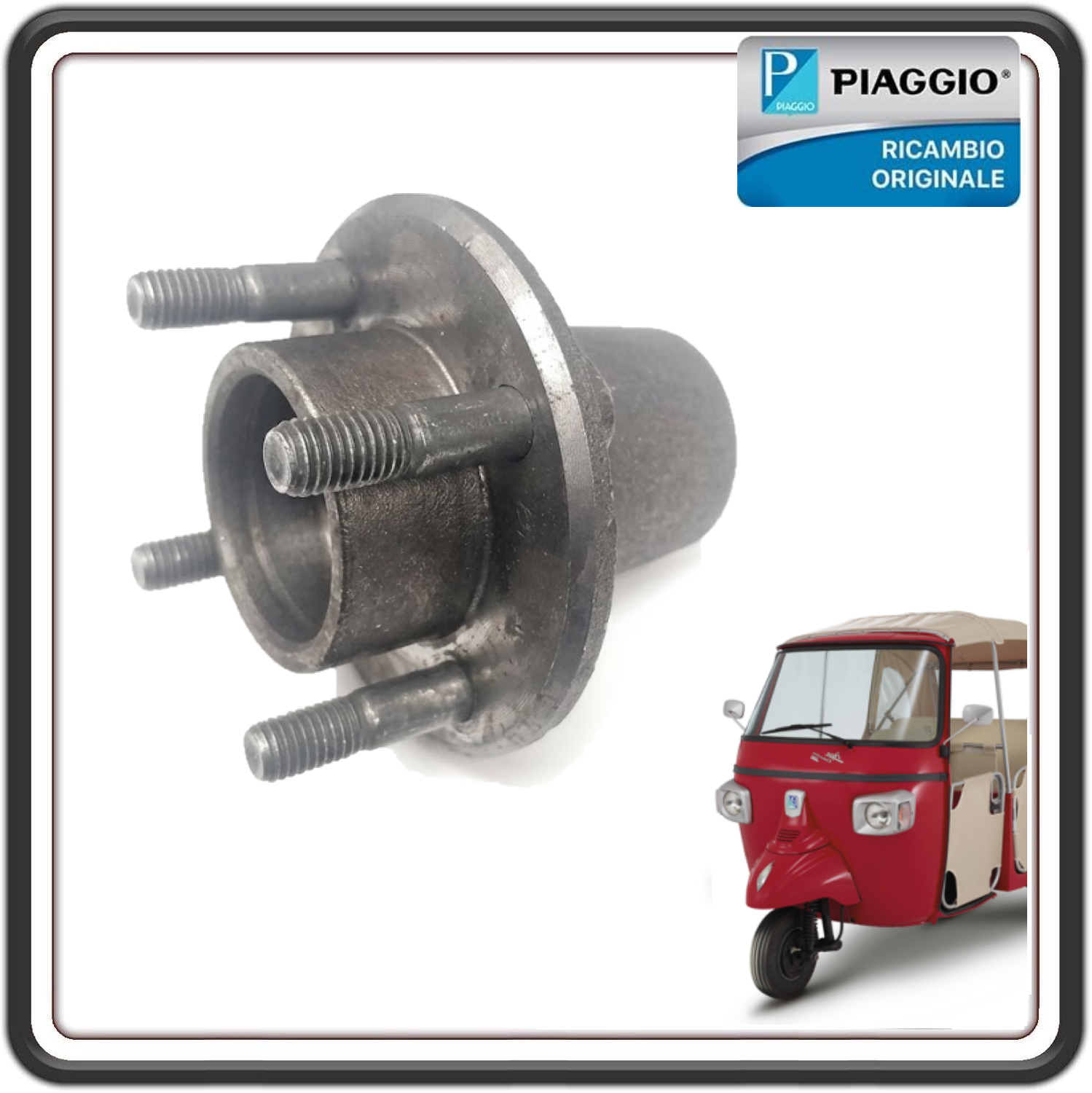 MOZZO RUOTA ANTERIORE PER PIAGGIO APE CALESSINO 200 BENZINA DAL 2013 AL 2023 ORIGINALE PIAGGIO B001302