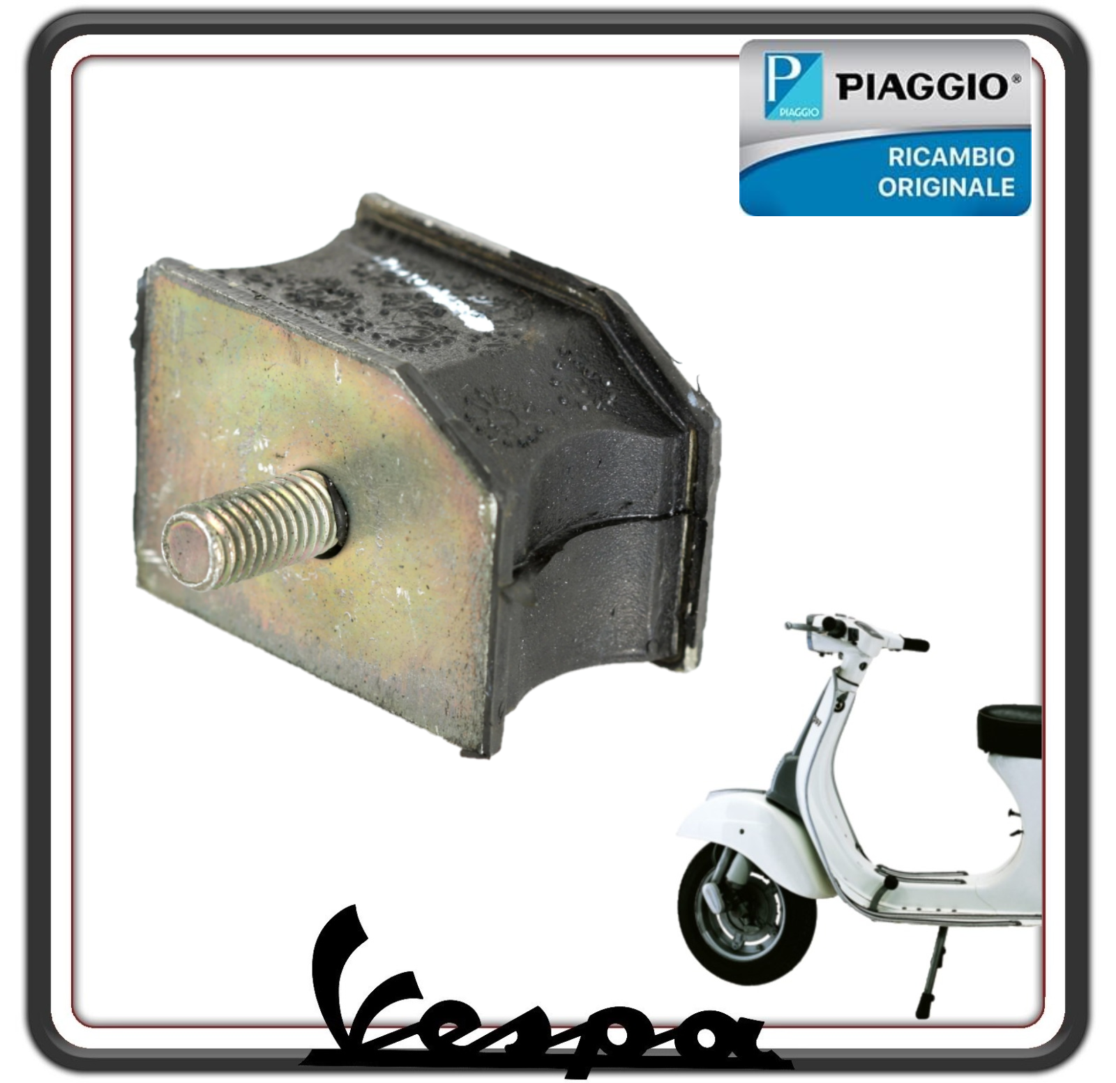 TAMPONE SUPPORTO ELASTICO AMMORTIZZATORE POSTERIORE PER PIAGGIO VESPA PX 125-150-200 - VESPA 50 SPECIAL - 50 R-L-N ORIGINALE PIAGGIO 060536  