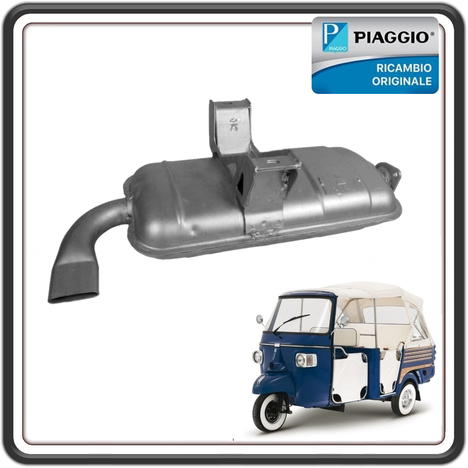 MARMITTA SCARICO COMPLETA PER PIAGGIO APE CALESSINO DIESEL DAL 2007 AL 2012 - PIAGGIO APE TM 703 DIESEL - PIAGGIO APE 601 DIESEL - PIAGGIO APE CLASSIC DIESEL ORIGINALE PIAGGIO L5460543