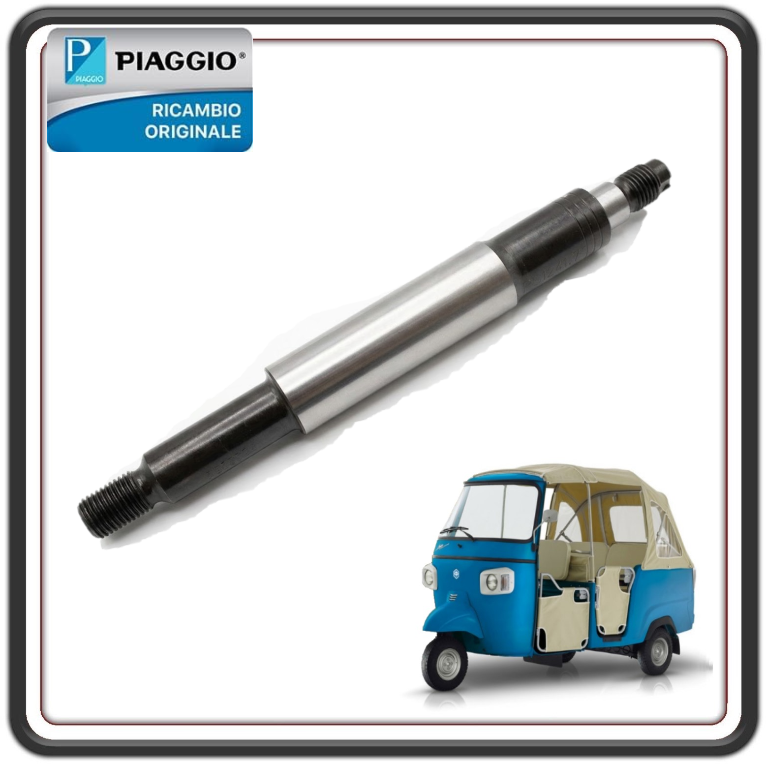 ASSE RUOTA ANTERIORE COMPLETO PER PIAGGIO APE CALESSINO 200 BENZINA DAL 2013 AL 2023 - PIAGGIO APE CLASSIC DAL 2017 AL 2023 - PIAGGIO APE CLASSIC VAN DAL 2019 AL 2023 ORIGINALE PIAGGIO 643772R