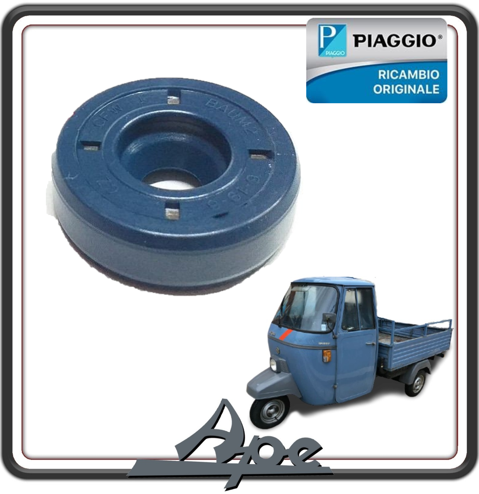 ANELLO DI TENUTA PARAOLIO RINVIO CONTACHILOMETRI PER PIAGGIO APE 50 1 TIPO MONOFARO DAL 1980 AL 1985 - PIAGGIO APE 50 2 FARI DAL 1998 AL 2022 - PIAGGIO APE TM 703 -PIAGGIO APE 602 - PIAGGIO APE MP 501-601 ORIGINALE PIAGGIO 1A023425
