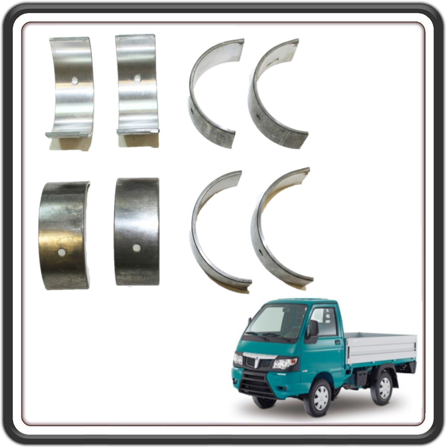 KIT SERIE BRONZINE BIELLA CON MAGGIORAZIONE 0,50 COMPATIBILE PER PIAGGIO PORTER MULTITECH DAL 2010 AL 2015 - PIAGGIO PORTER MAXXI MULTITECH DAL 2010 AL 2015