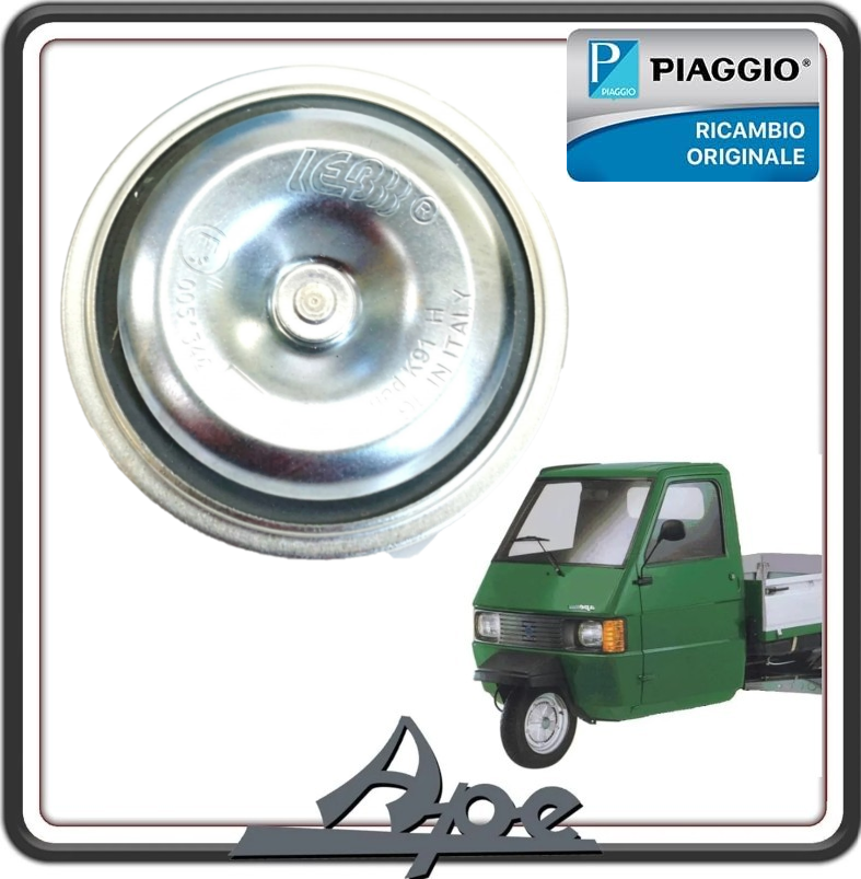 CLAXON AVVISATORE ACUSTICO PER PIAGGIO APE TM 703 BENZINA E DIESEL ORIGINALE PIAGGIO 581405