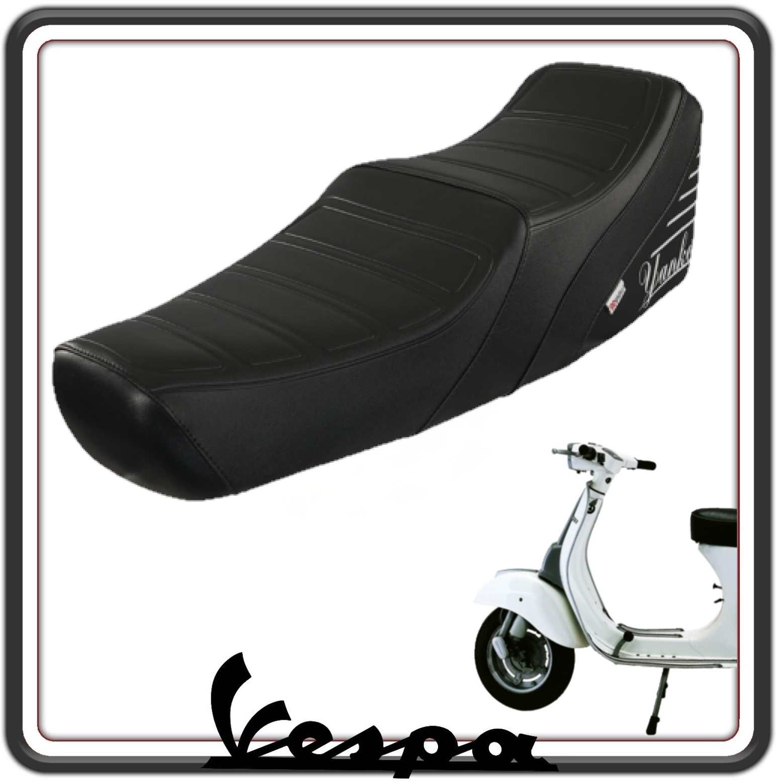 SELLA SELLONE SEDILE NISA YANKEE NERA (COMPLETA DI SERRATURA) PER PIAGGIO VESPA 50 SPECIAL - L R N - VESPA 125 PRIMAVERA