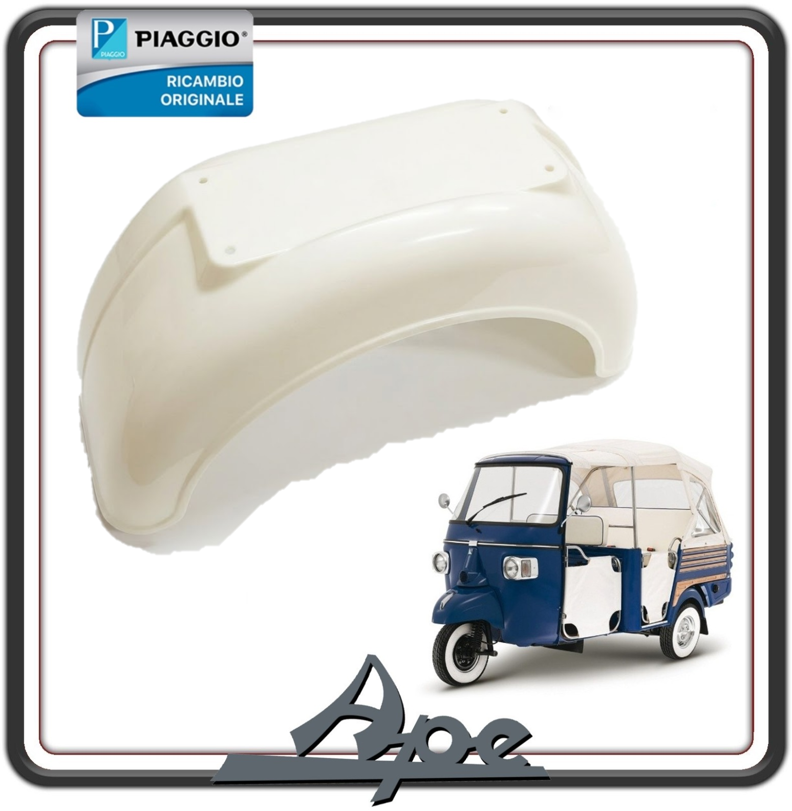 PARAFANGO PARA FANGO POSTERIORE DESTRO O SINISTRO GREZZO DA VERNICIARE PER PIAGGIO APE CALESSINO DIESEL DAL 2007 AL 2012 MOTORE LOMBARDINI ORIGINALE PIAGGIO 658511
