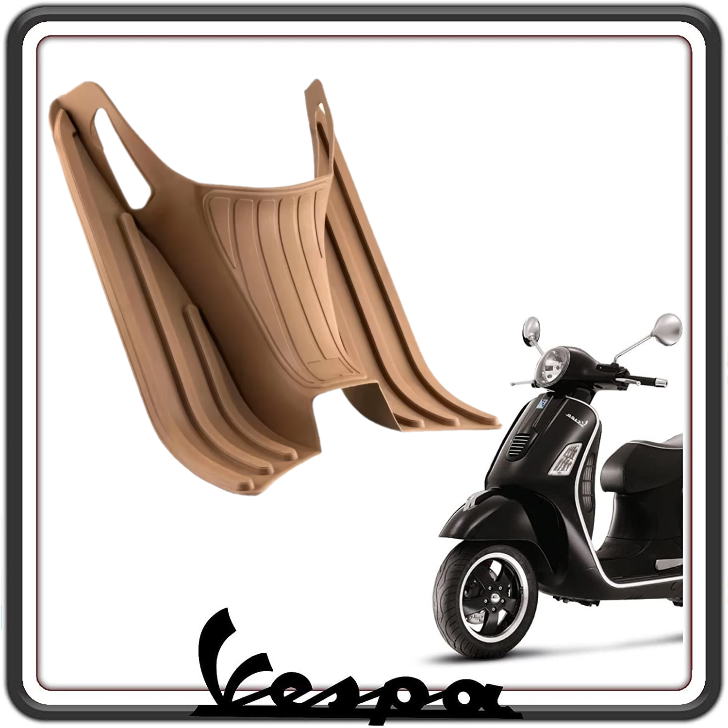 TAPPETO TAPPETINO POGGIAPIEDI PEDANA MARRONE COMPATIBILE PER PIAGGIO VESPA GT GTS GTV 125 250 300 (LEGGI COMPATIBILITA')