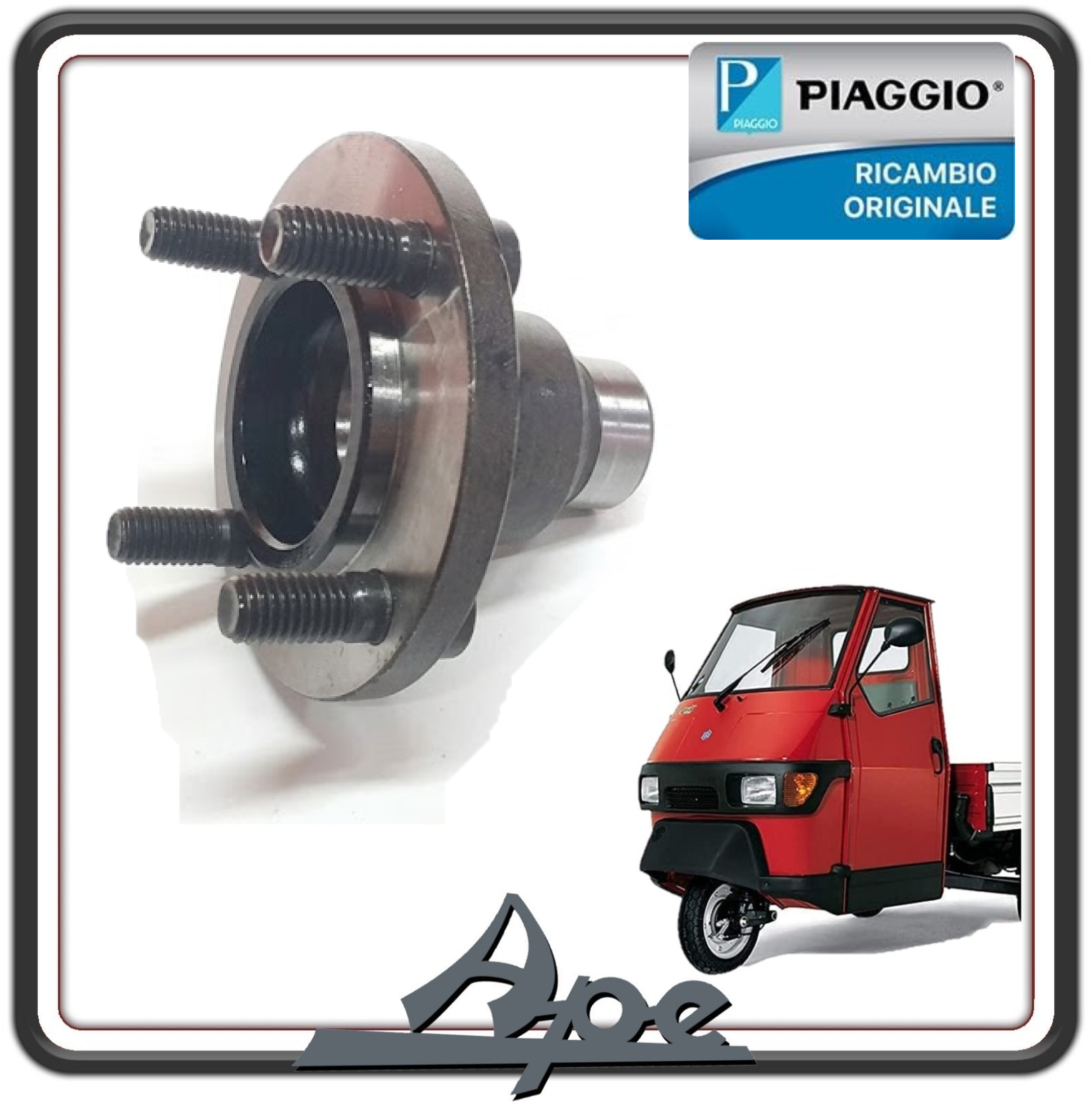 MOZZO RUOTA POSTERIORE COMPLETO PER PIAGGIO APE 50 DAL 2018 AL 2022 ORIGINALE PIAGGIO 1E002944