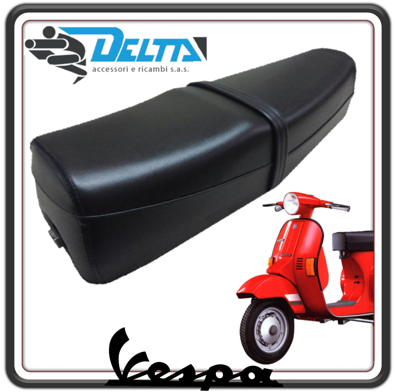 SELLA SELLONE SEDILE LUNGO BIPOSTO CON SERRATURA PER PIAGGIO VESPA PK 50-125 XL