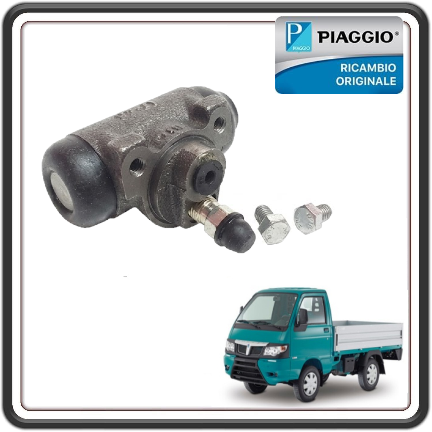 CILINDRETTO FRENO POSTERIORE PER PIAGGIO PORTER MULTITECH DAL 2010 AL 2020 - PIAGGIO PORTER D120 DIESEL DAL 2010 AL 2015 ORIGINALE PIAGGIO 837186 