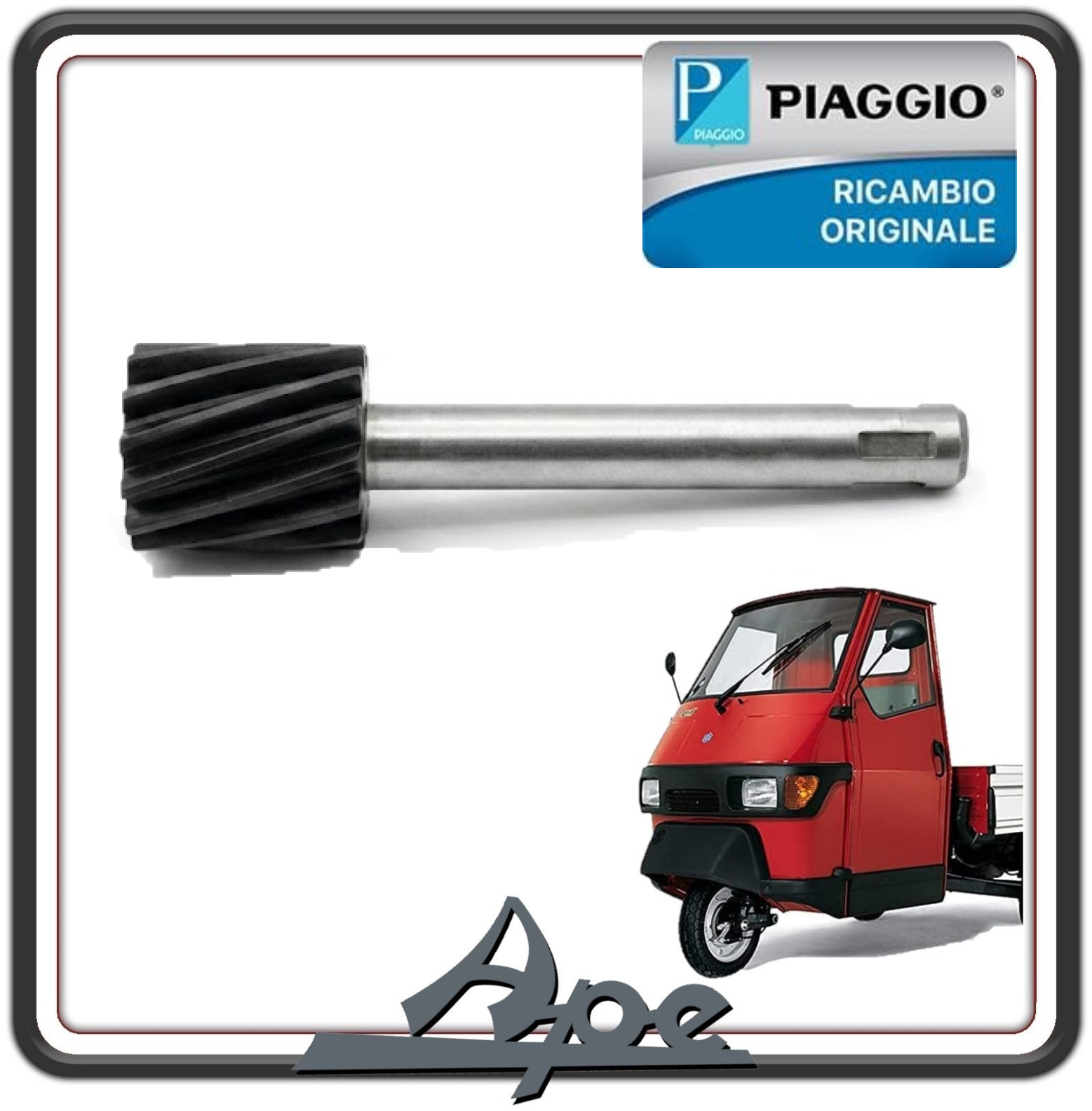 ROCCHETTO PRESA RINVIO PIGNONE CONTACHILOMETRI PER PIAGGIO APE 50 1 TIPO MONOFARO DAL 1985 AL 1989 - PIAGGIO APE 50 2 FARI DAL 1998 AL 2022 ORIGINALE PIAGGIO 1252546 