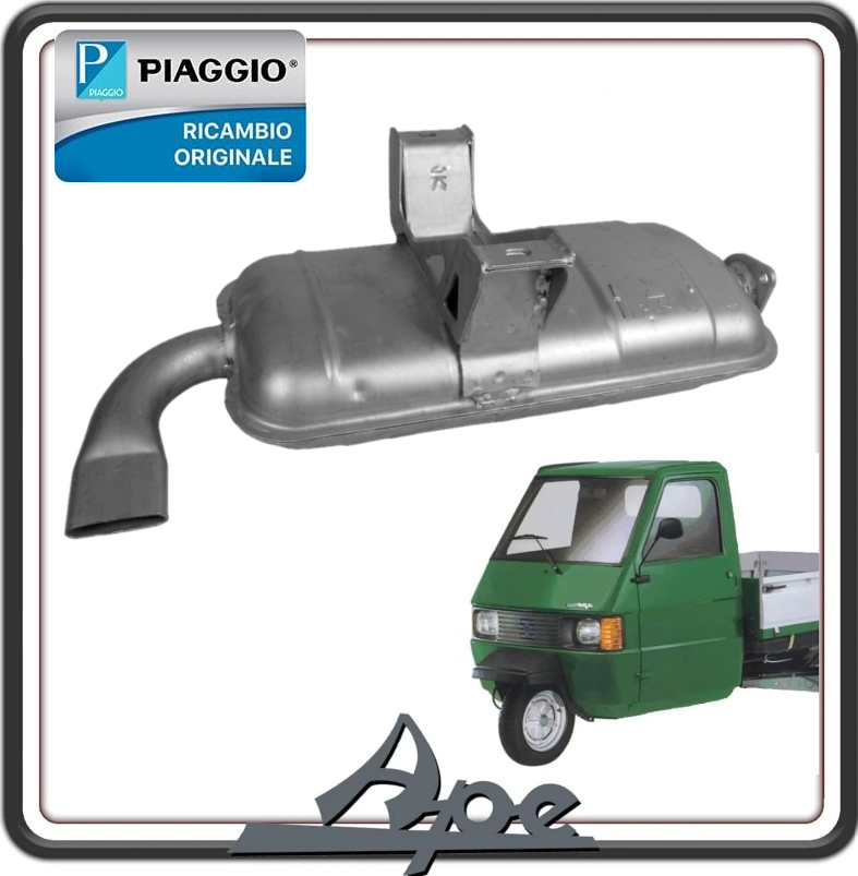 MARMITTA SCARICO COMPLETA PER PIAGGIO APE CALESSINO DIESEL DAL 2007 AL 2012 - PIAGGIO APE TM 703 DIESEL - PIAGGIO APE 601 DIESEL - PIAGGIO APE CLASSIC DIESEL ORIGINALE PIAGGIO L5460543