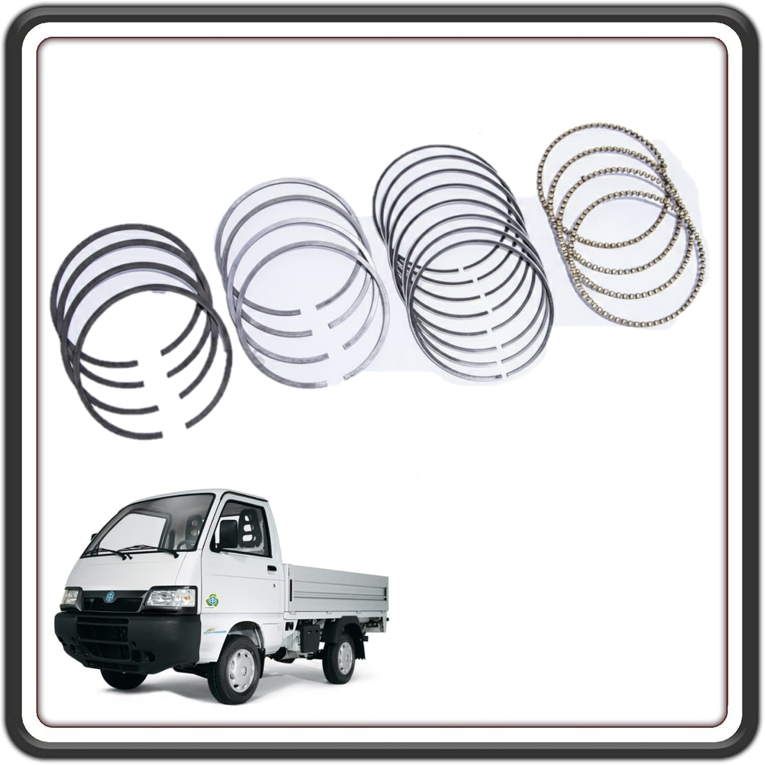 KIT SERIE SEGMENTI FASCE ELASTICHE 1,2 X 1,5 X 3 mm PER PISTONI MISURA STANDARD [STD] COMPATIBILE CON PIAGGIO PORTER 1300 16V MOTORE DAIHATSU DAL 1998 AL 2010