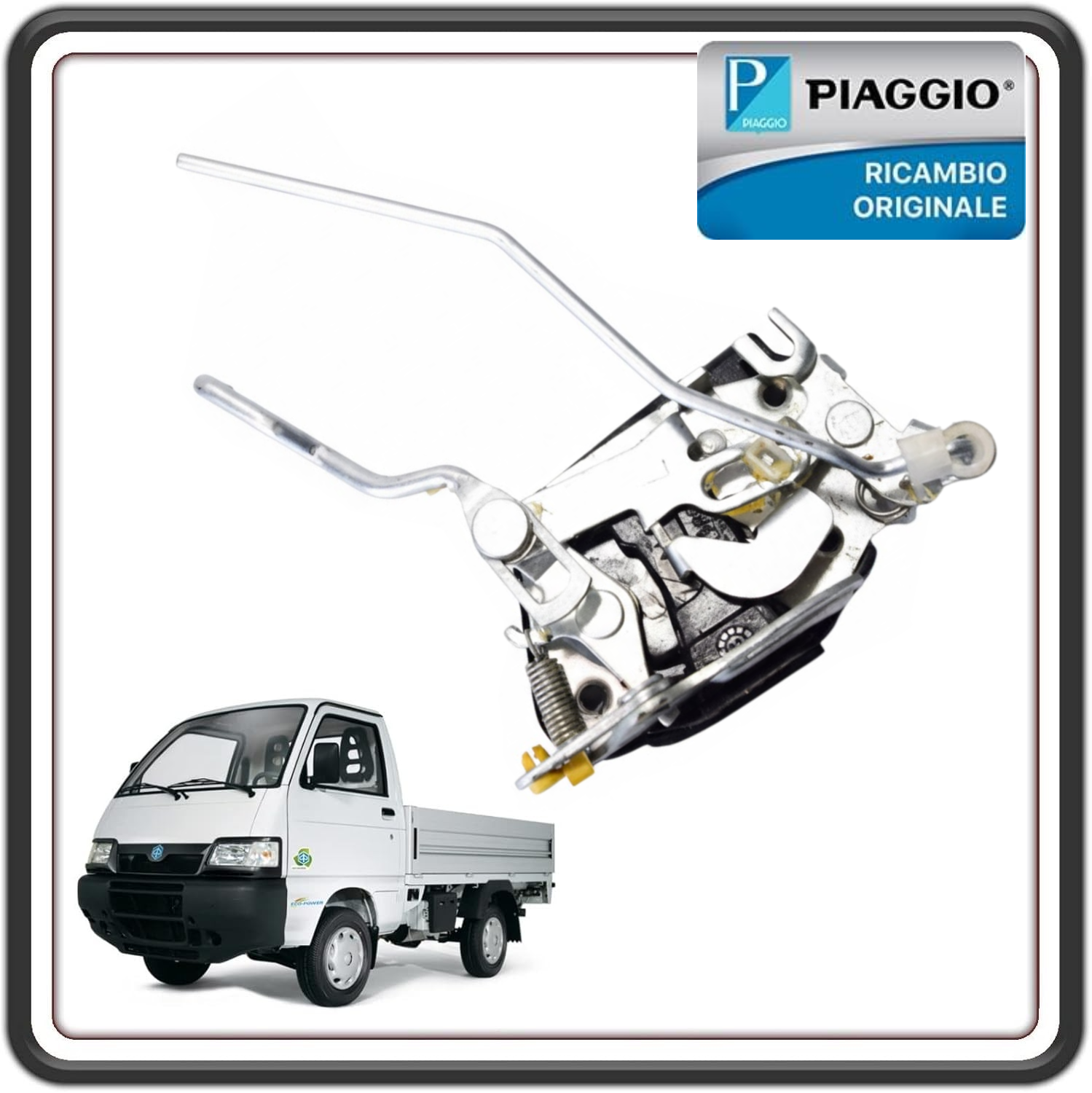 SERRATURA PORTA ANTERIORE DESTRA (SENZA CILINDRETTO) PER PIAGGIO PORTER 1000-1300 16V FINO AL 2009 - PORTER 1200-1400 DIESEL FINO AL 2004 - PORTER MULTITECH DAL 2010 IN POI - PORTER D120 - PIAGGIO QUARGO ORIGINALE PIAGGIO B0042833 