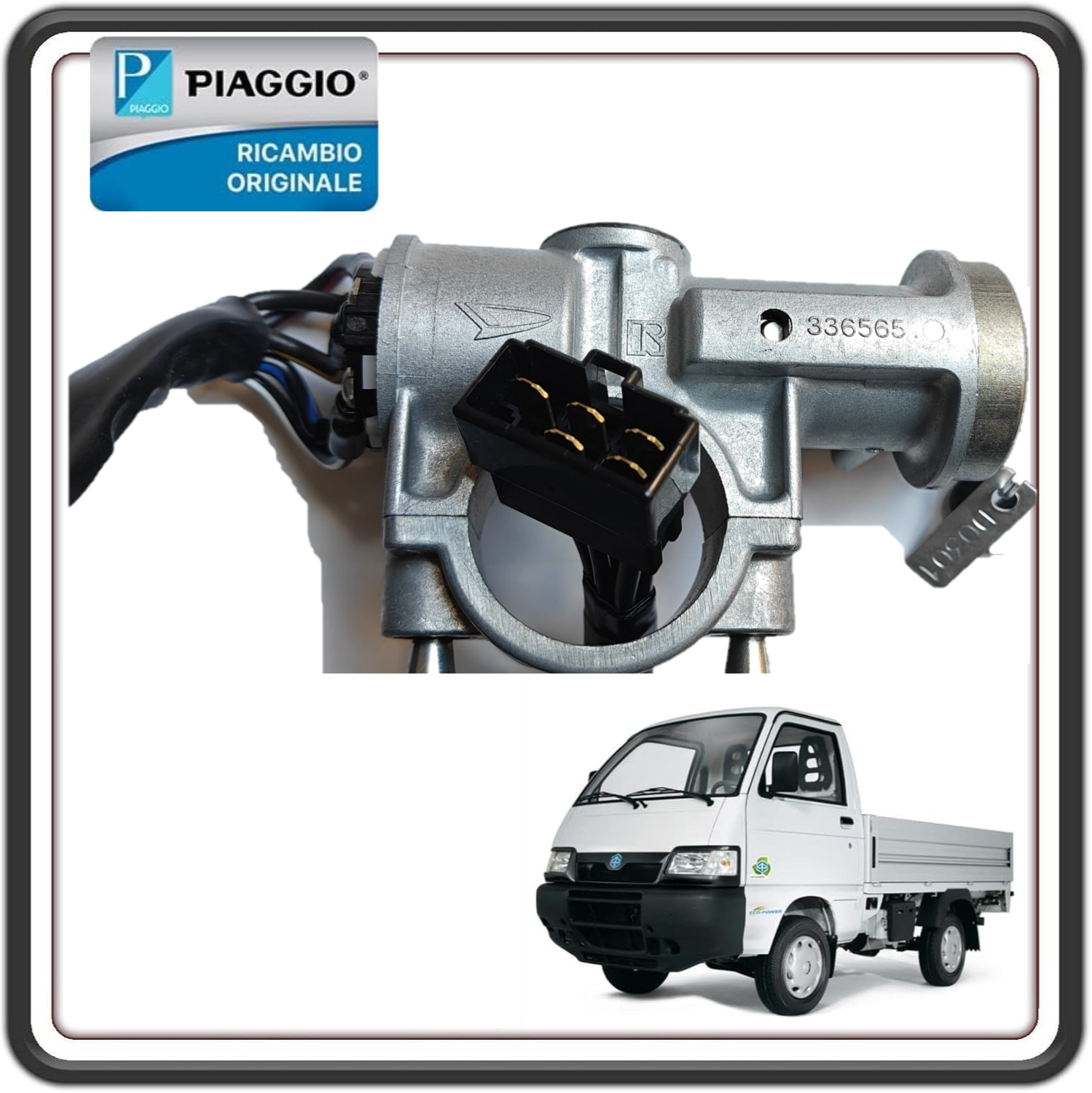 KIT BLOCCASTERZO CILNDRETTO COMMUTATORE QUADRO COMPLETO DI CHIAVI PER PIAGGIO PORTER 1300 16V MOTORE DAIHATSU FINO AL 2009 ORIGINALE PIAGGIO D4502087506
