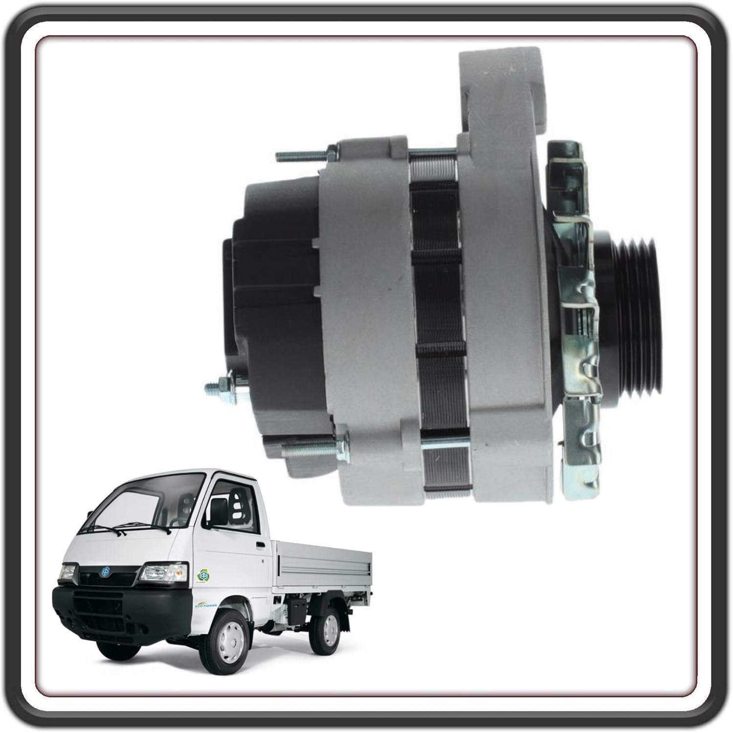 ALTERNATORE CON REGOLATORE INTEGRATO COMPATIBILE CON PIAGGIO PORTER 1200-1400 DIESEL MOTORE LOMBARDINI 