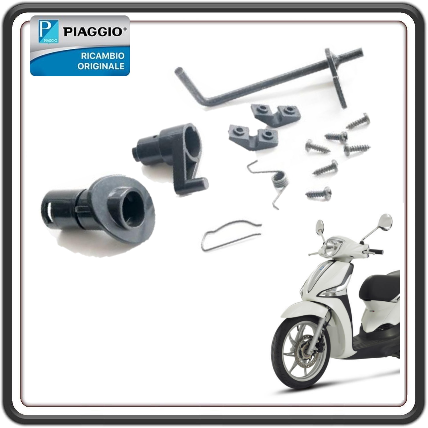 KIT SERRATURA SELLA PER PIAGGIO LIBERTY 50 4T MOC DAL 2009 AL 2016 ORIGINALE PIAGGIO 672106
