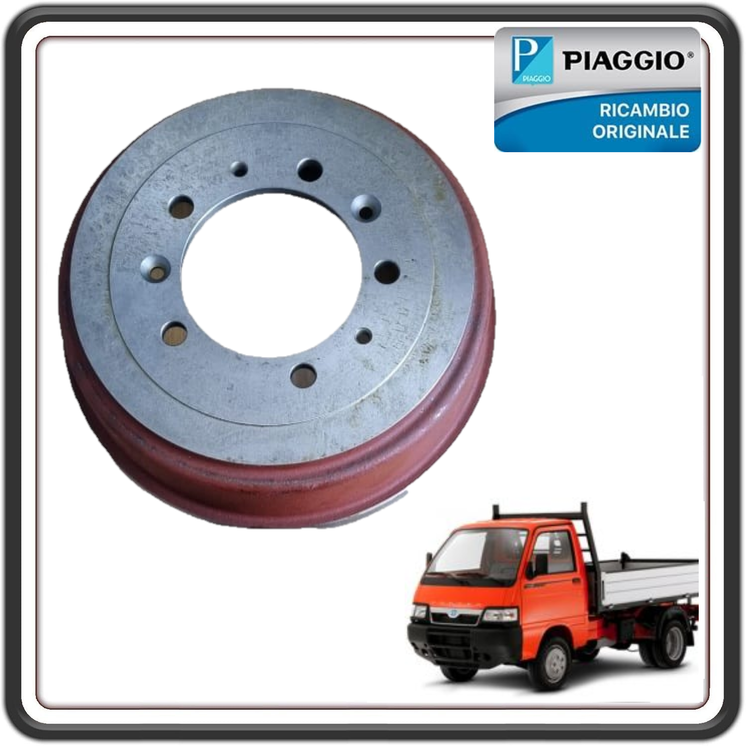 TAMBURO FRENO POSTERIORE PER PIAGGIO PORTER MAXXI DAL 2002 IN POI ORIGINALE PIAGGIO 588343