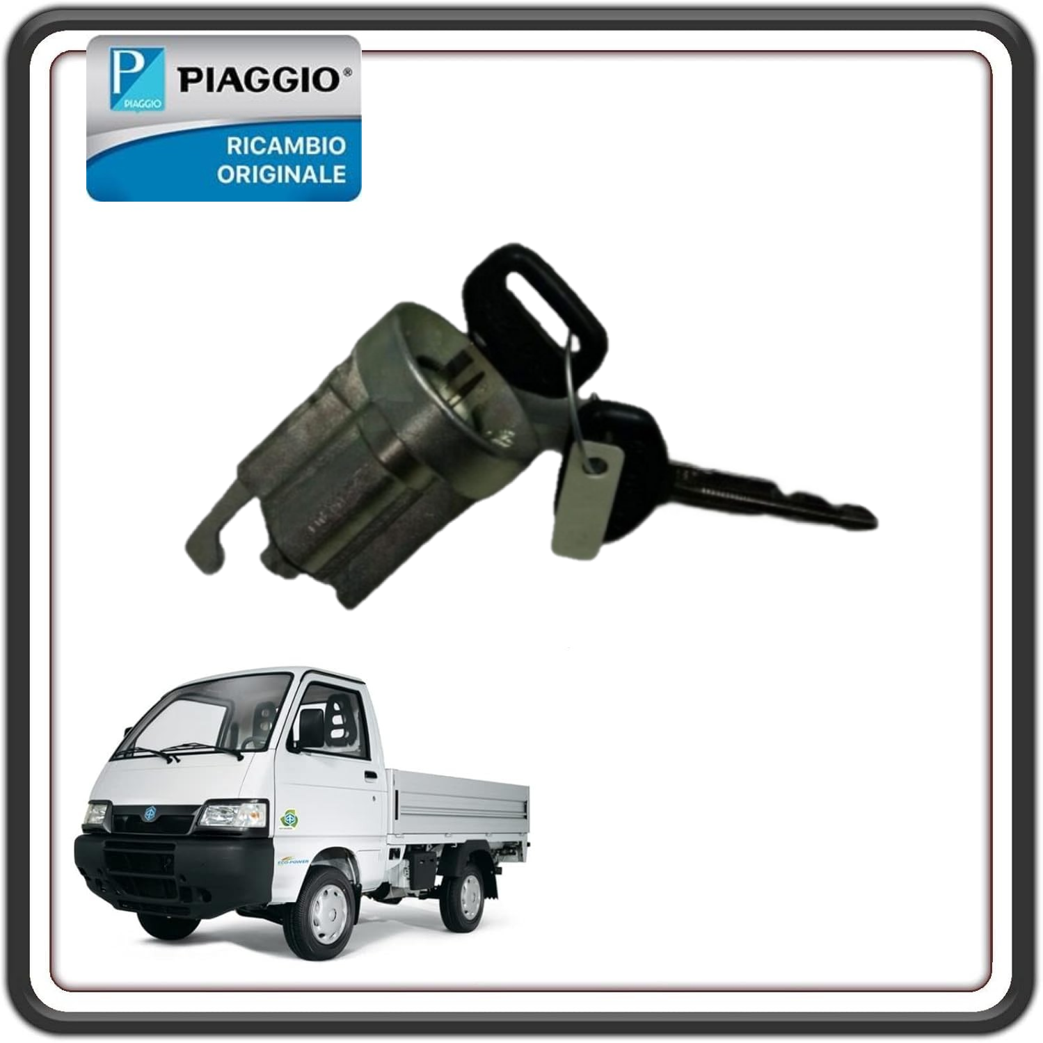 CILINDRETTO SERRATURA QUADRO AVVIAMENTO PIAGGIO PER PIAGGIO PORTER 1300 16V MOTORE DAIHATSU FINO AL 2009 - PIAGGIO PORTER 1200-1400 DIESEL ORIGINALE PIAGGIO 2634650001 
